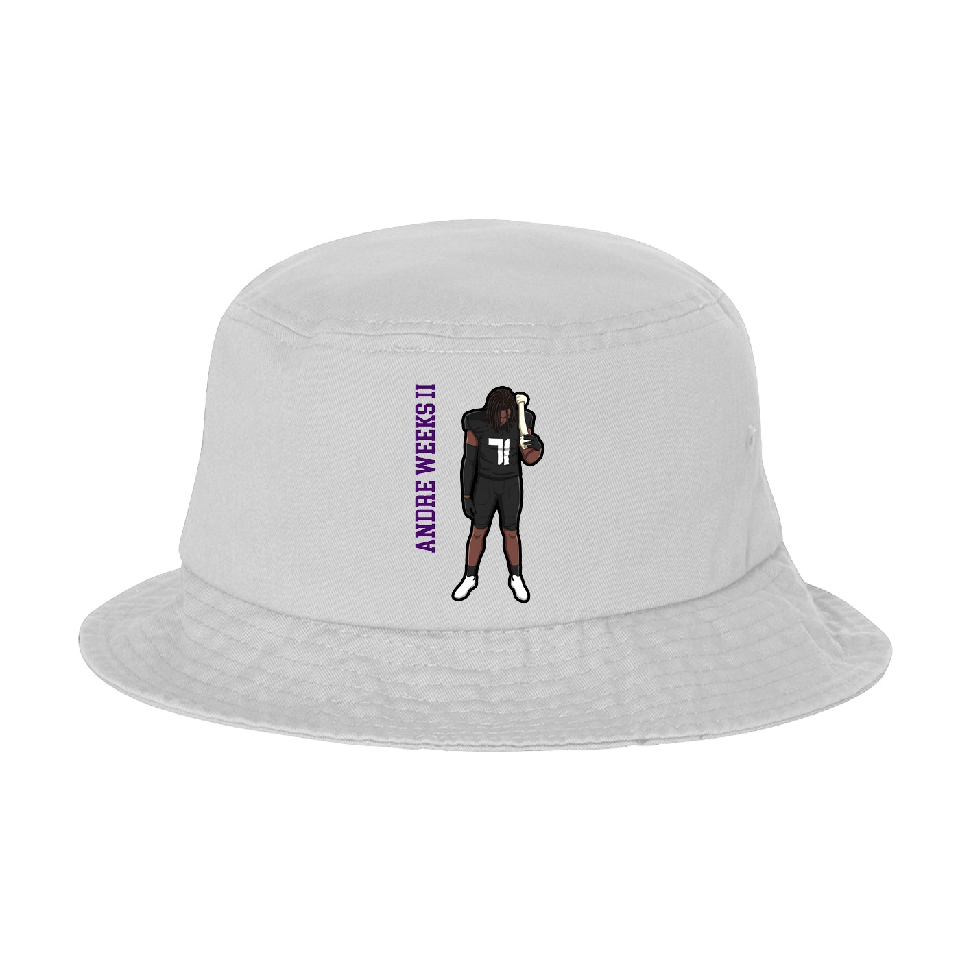 Bucket Cap — Name Vertical in White