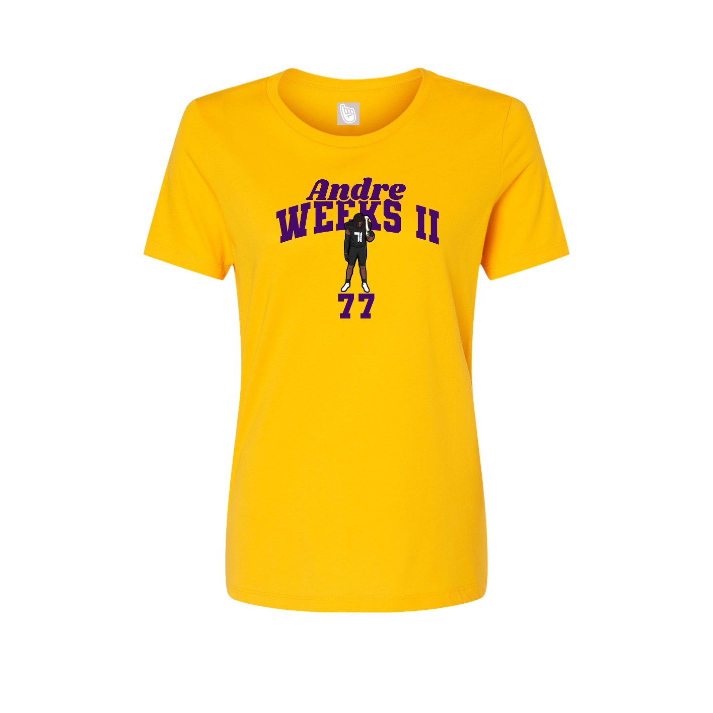 Fitted Women's Tee — Signature Arch in Gold