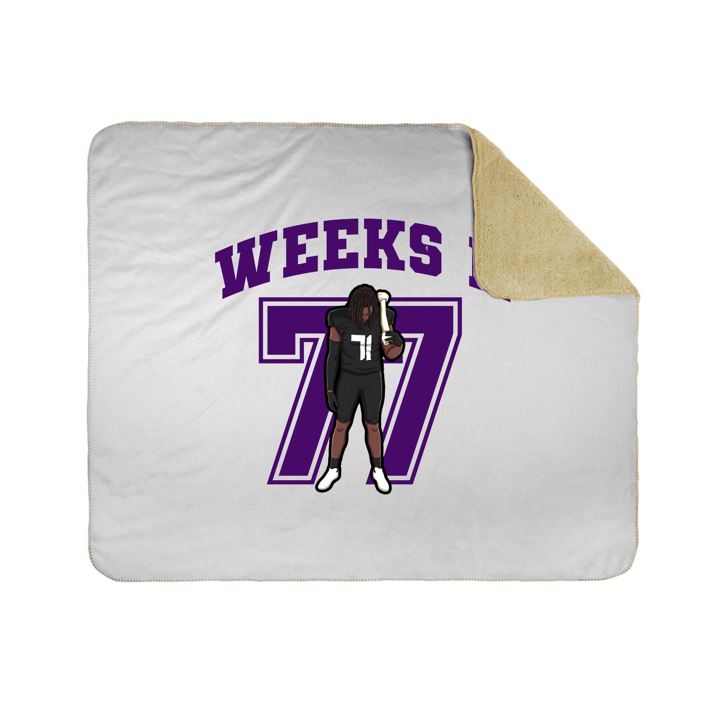 Throw Blanket — Number in White
