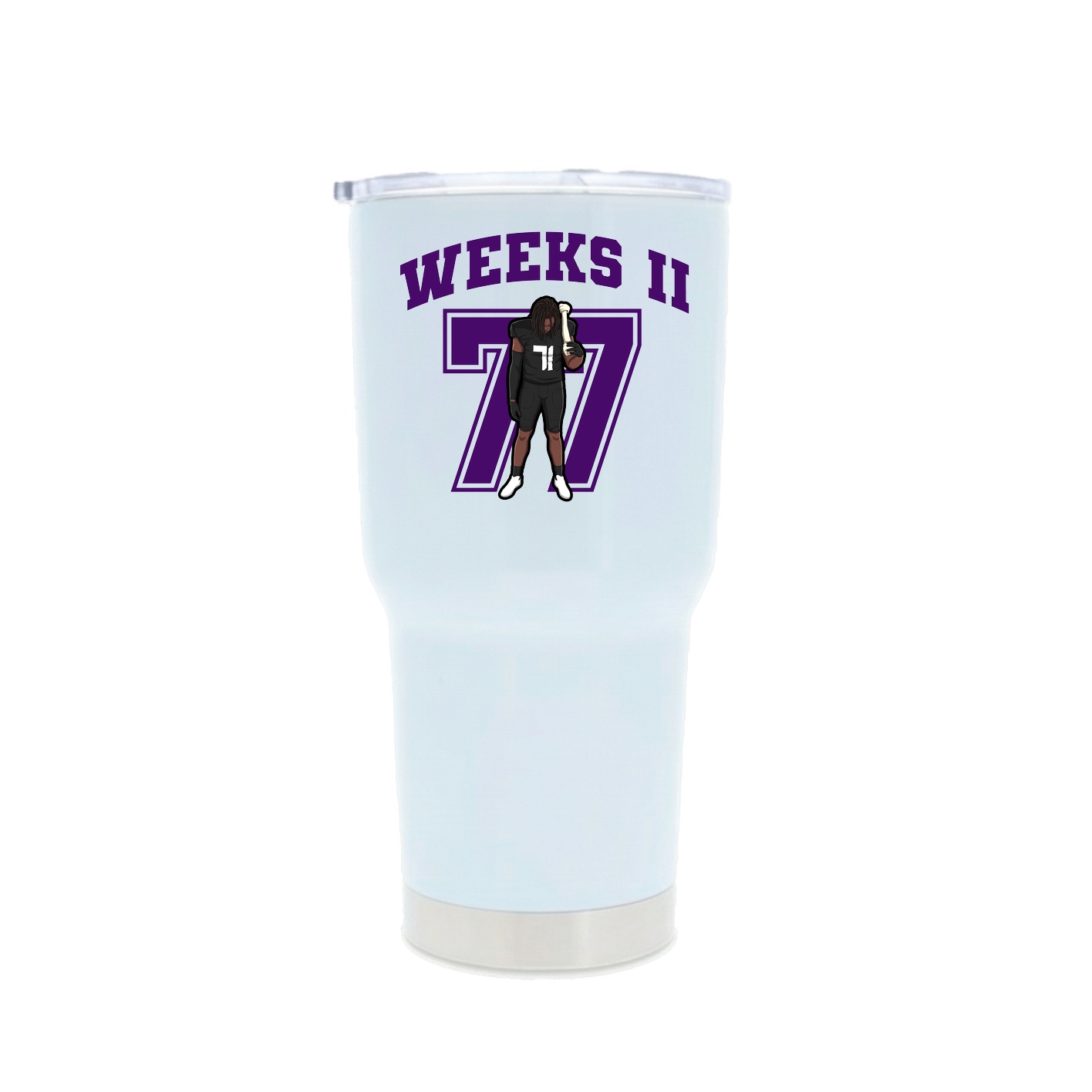 30oz Stainless Steel Tumbler — Number in White