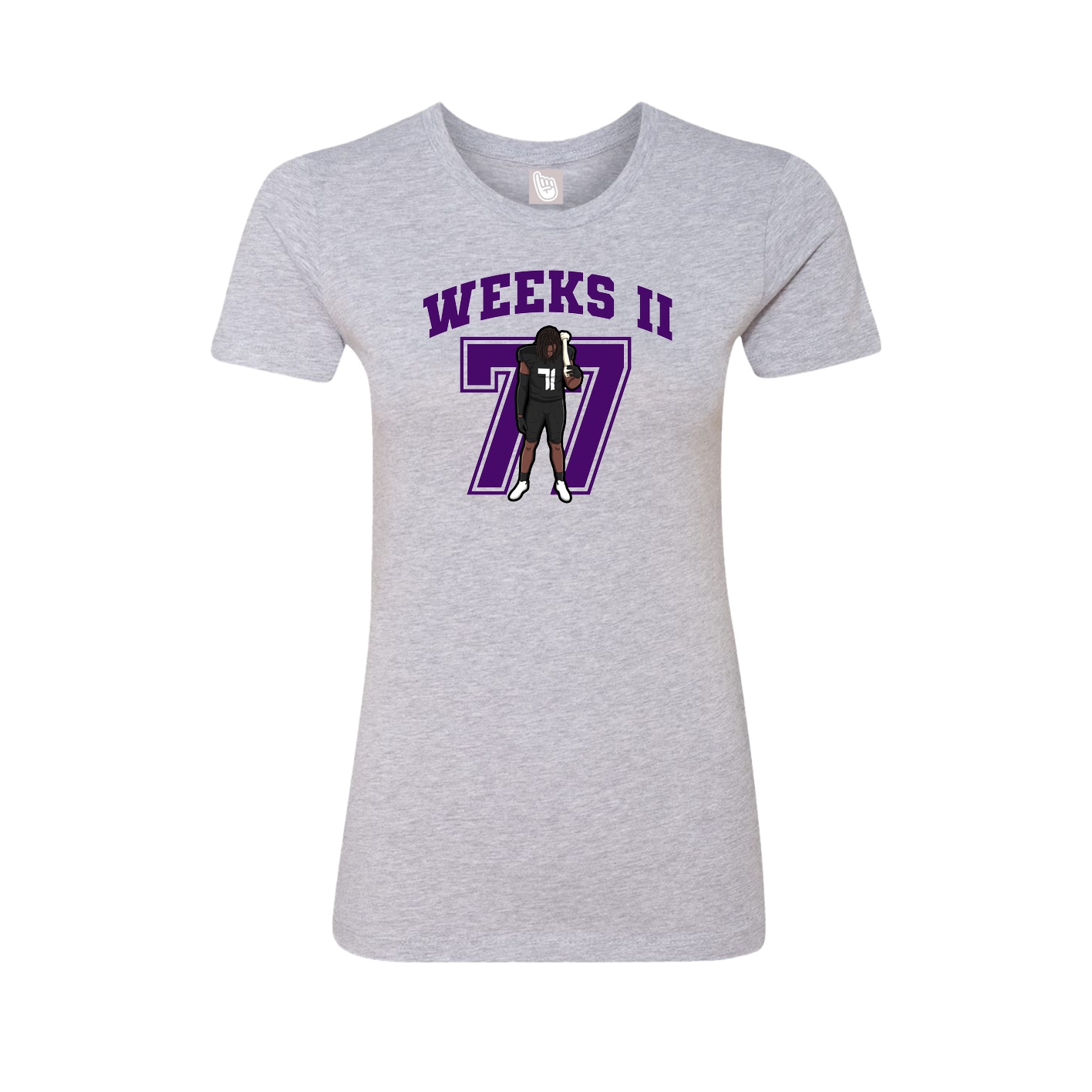Fitted Women's Tee — Number in Grey