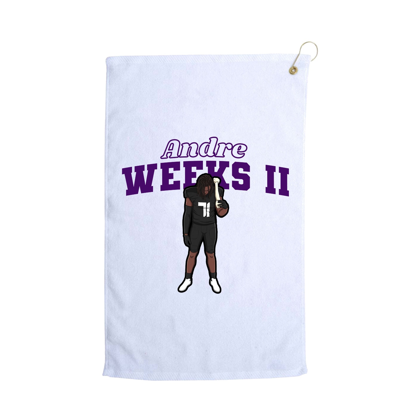 Golf Towel — Name Arch in White