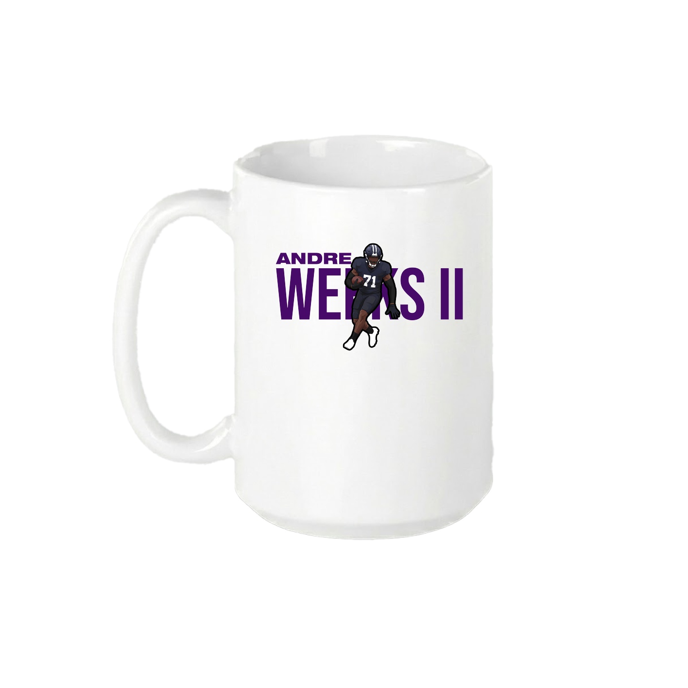 15oz Coffee Mug — Player Name in White