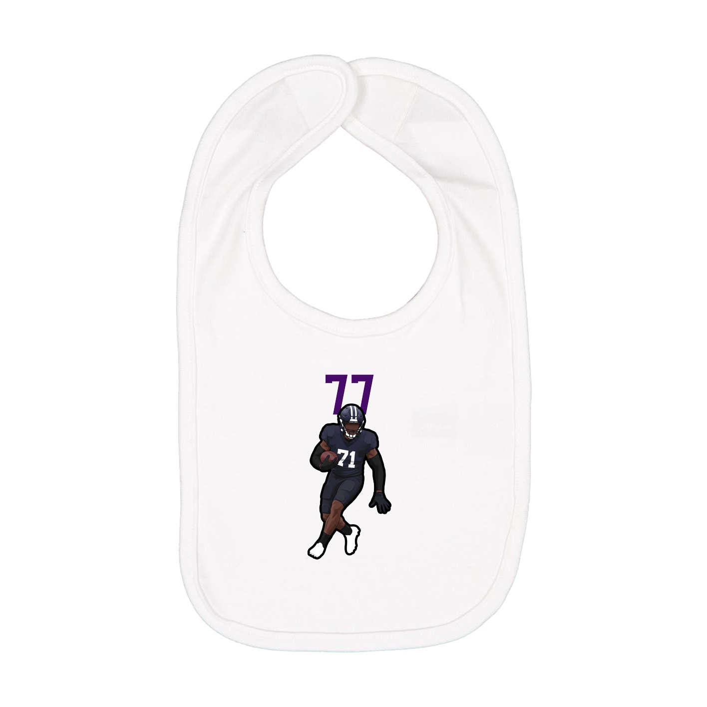 Infant Bib — Number Top in White