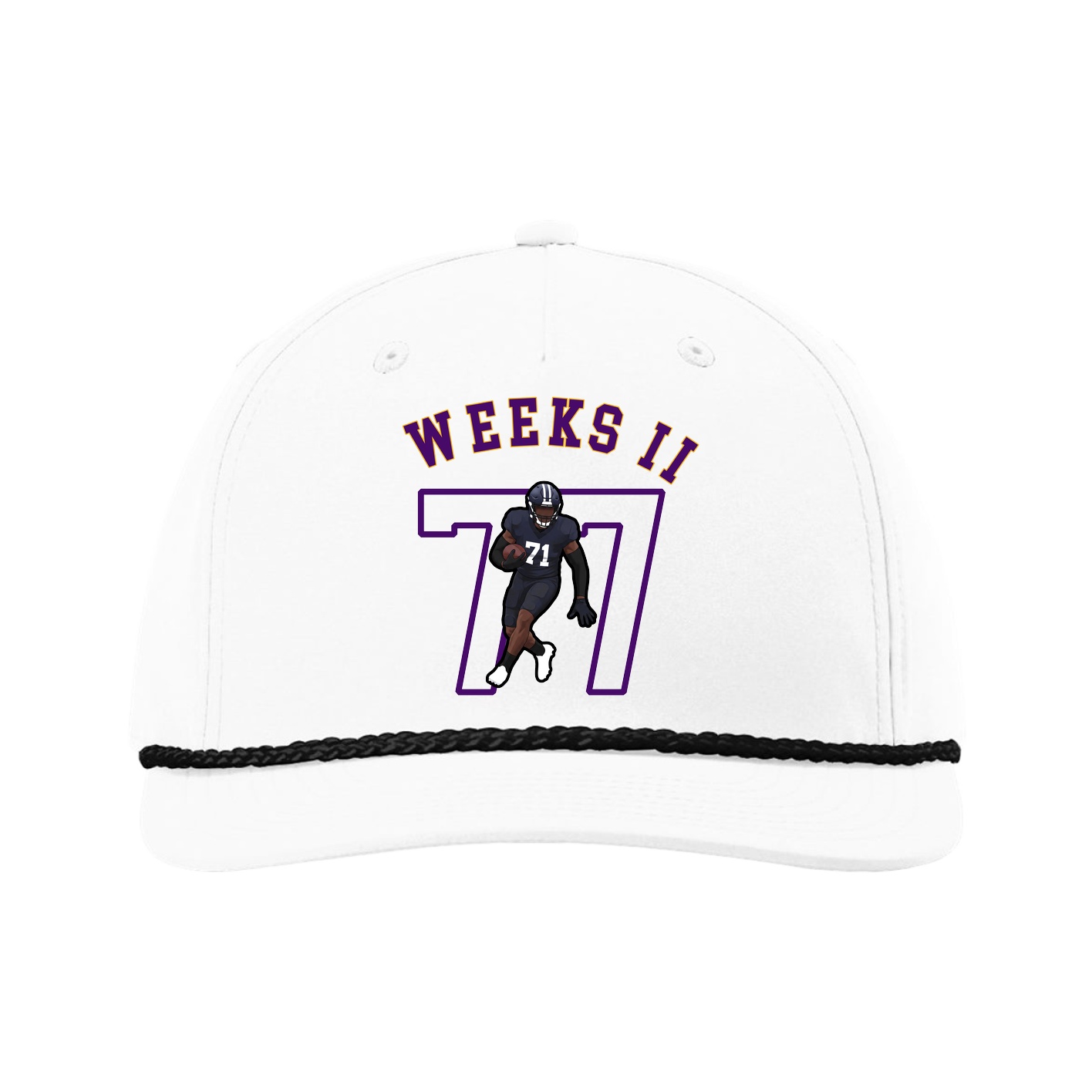 Five-Panel Classic Rope Cap — Shirsey Arch in White