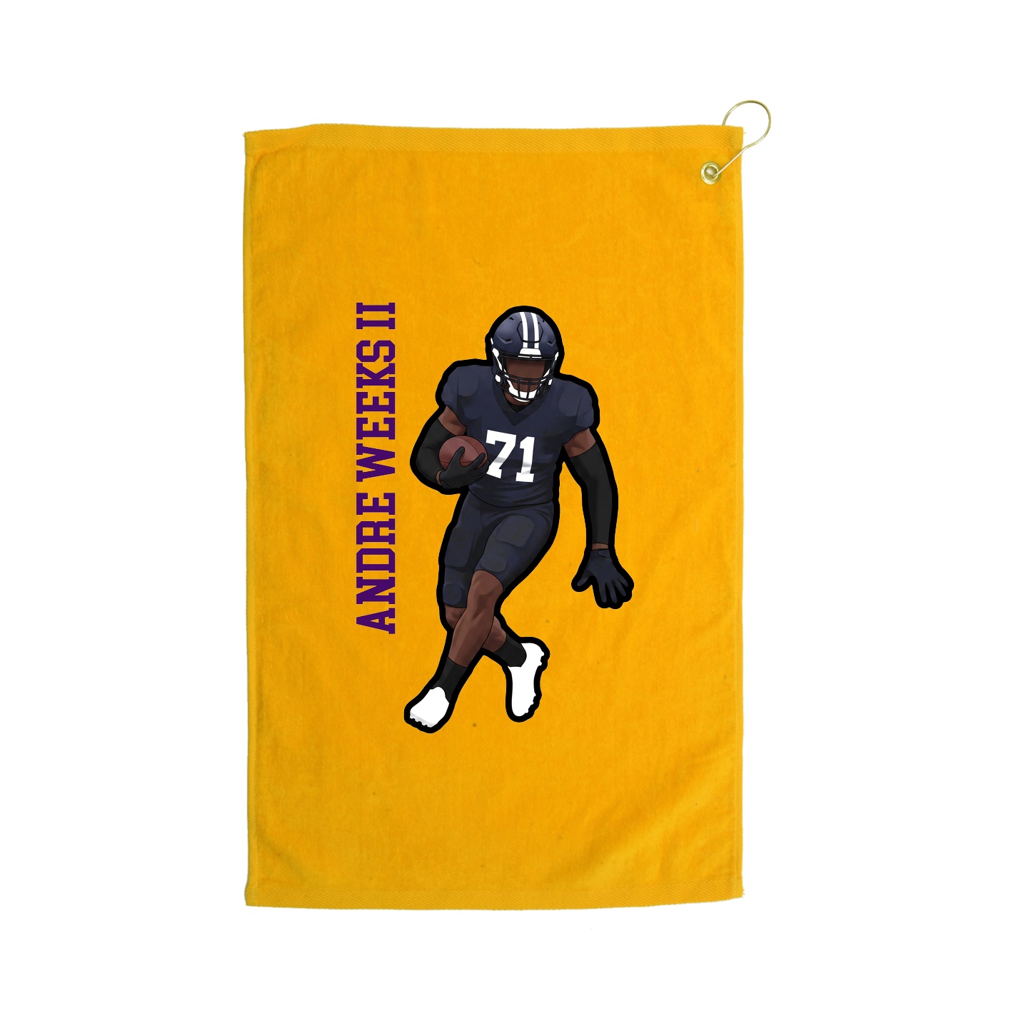 Golf Towel — Name Vertical in Gold