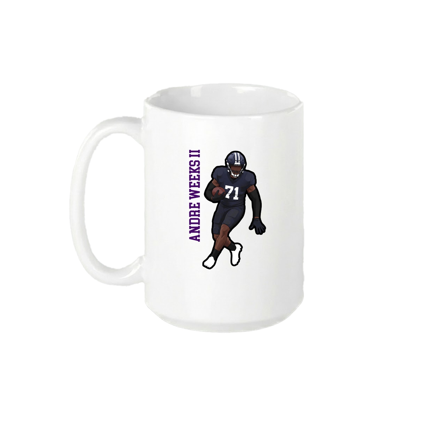 15oz Coffee Mug — Name Vertical in White