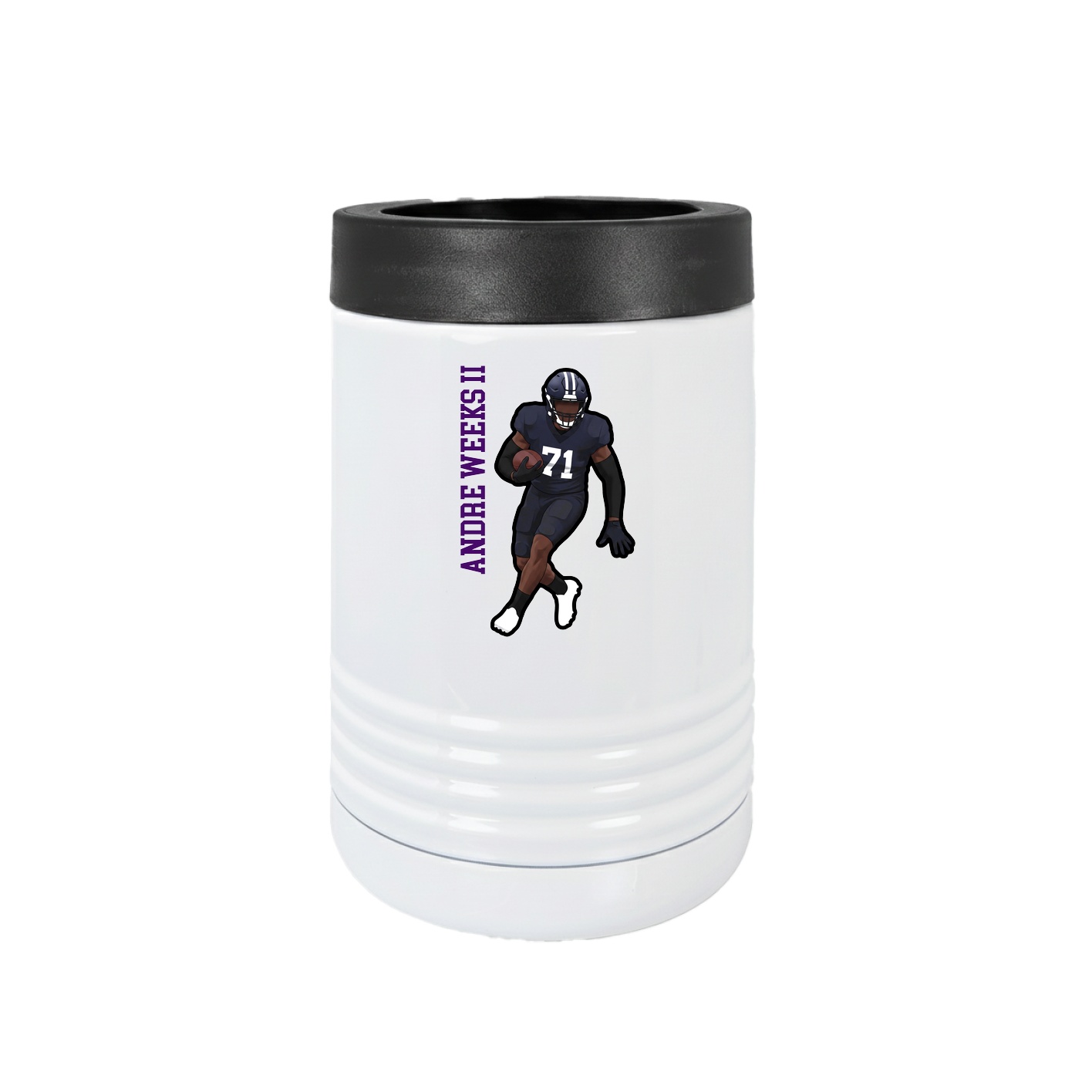 Beverage Holder — Name Vertical in White