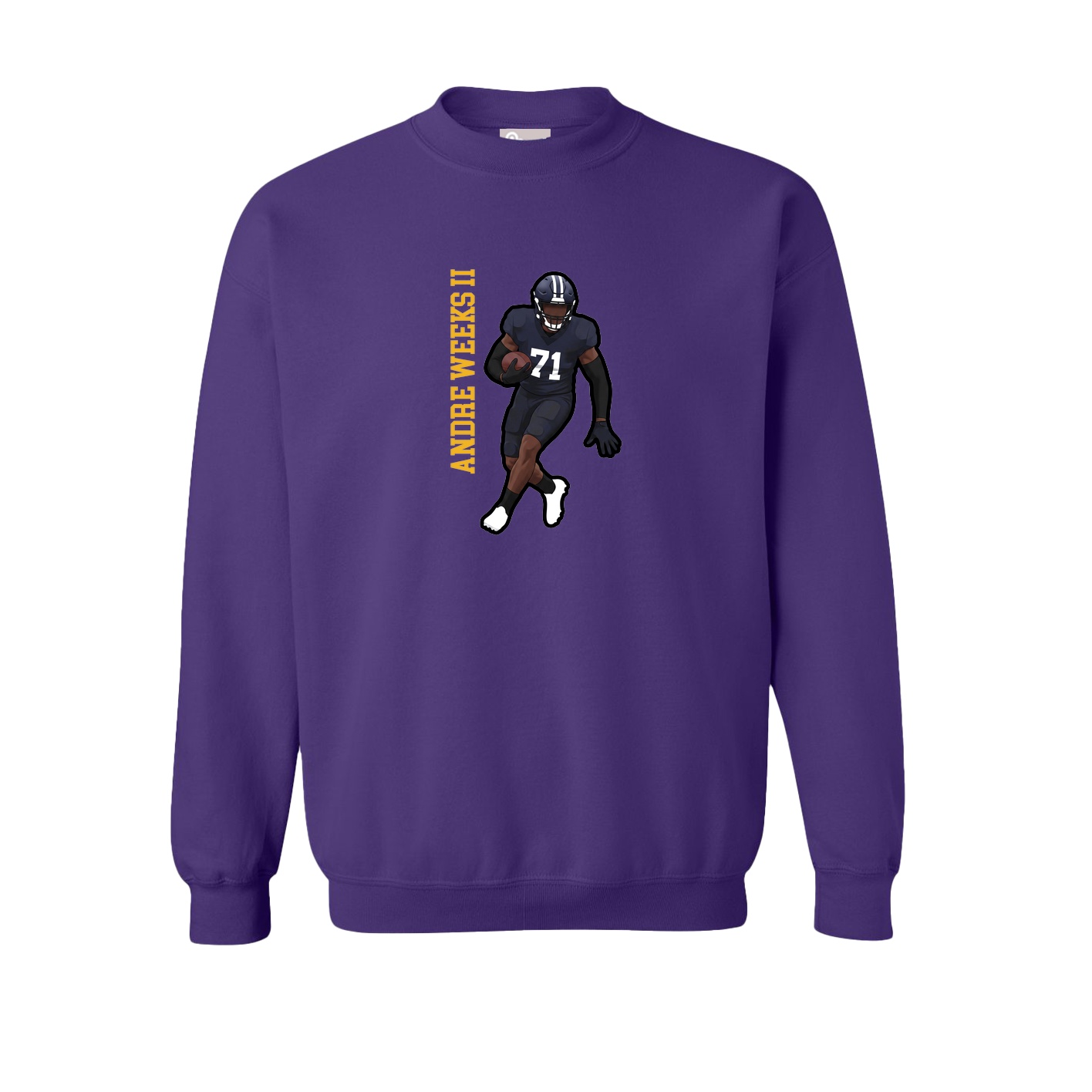 Fleece Crew — Name Vertical in Purple