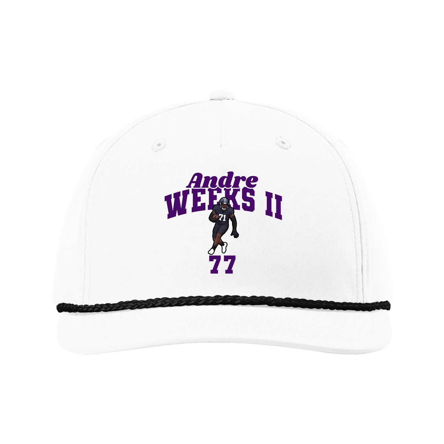 Five-Panel Classic Rope Cap — Signature Arch in White