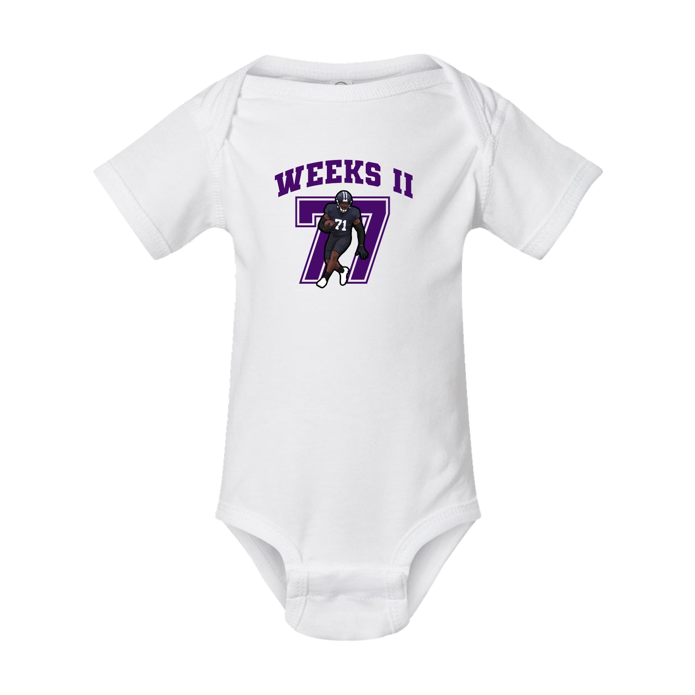 Baby Onesie — Number in White
