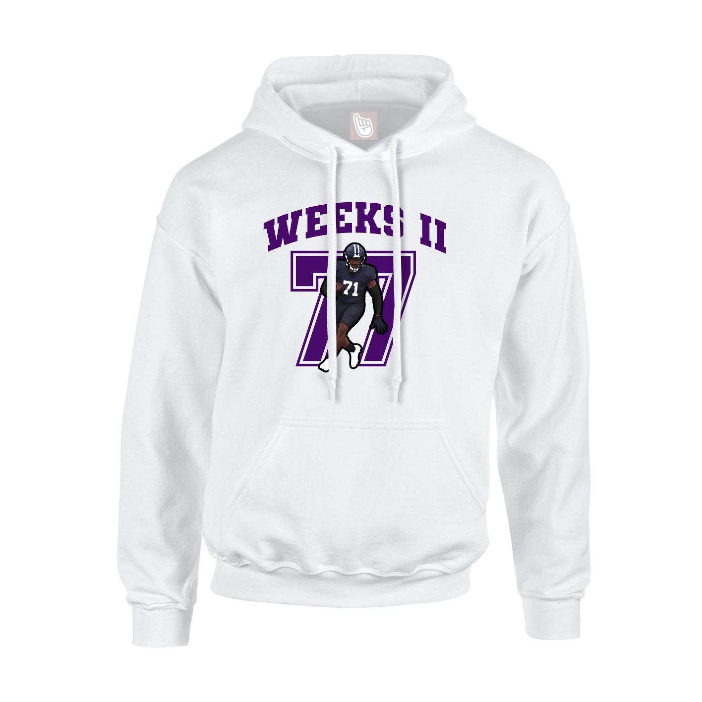 Youth Hoodie — Number in White