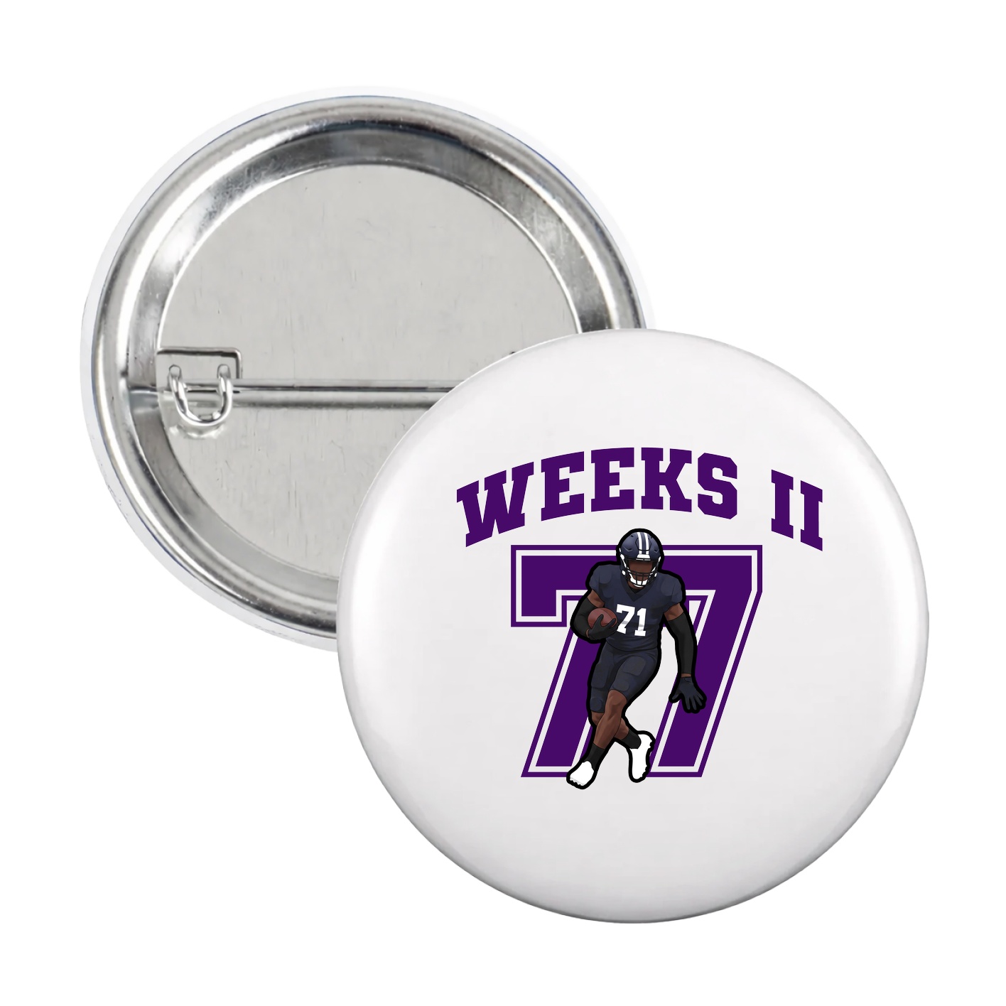 Game Day Button — Number in White