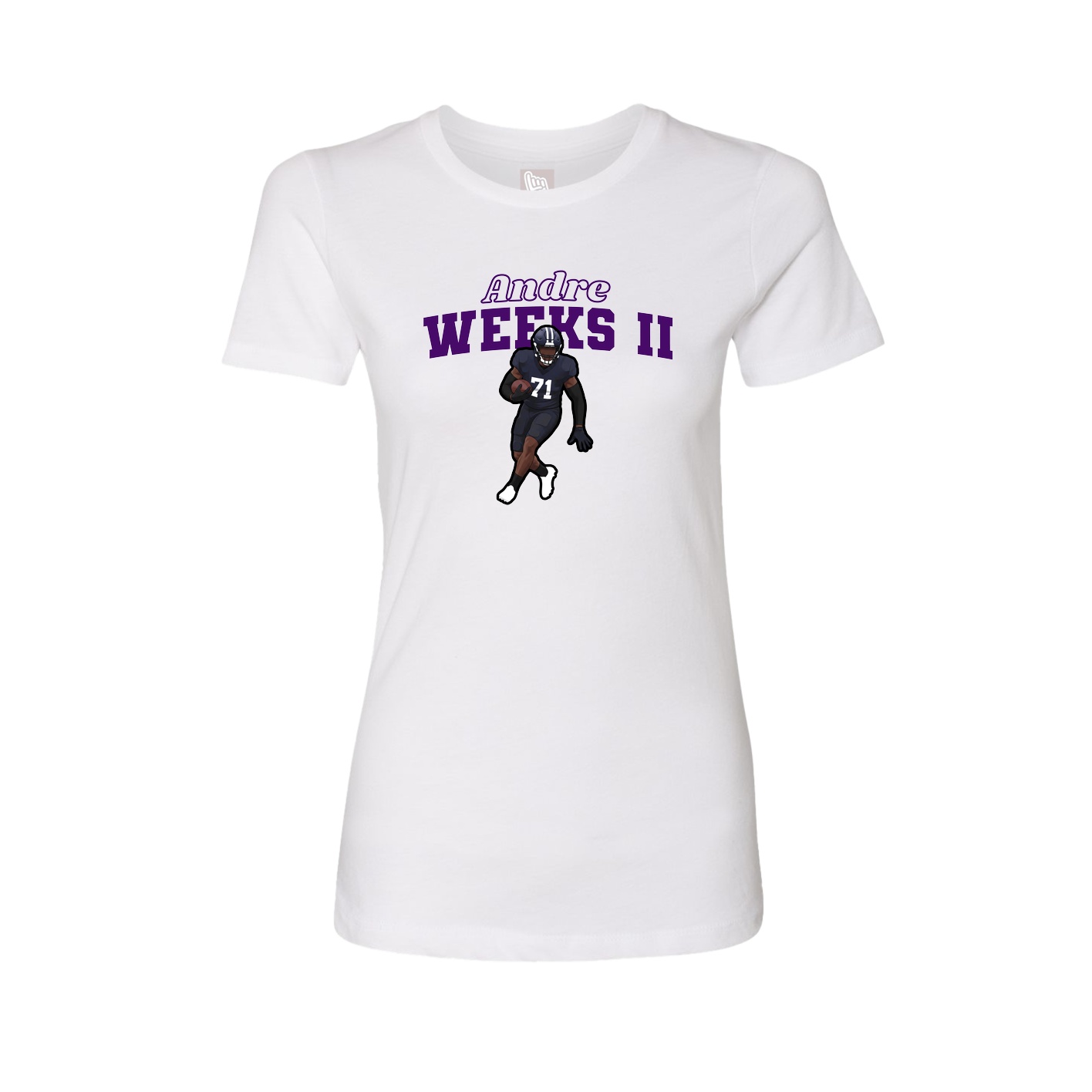 Fitted Women's Tee — Name Arch in White