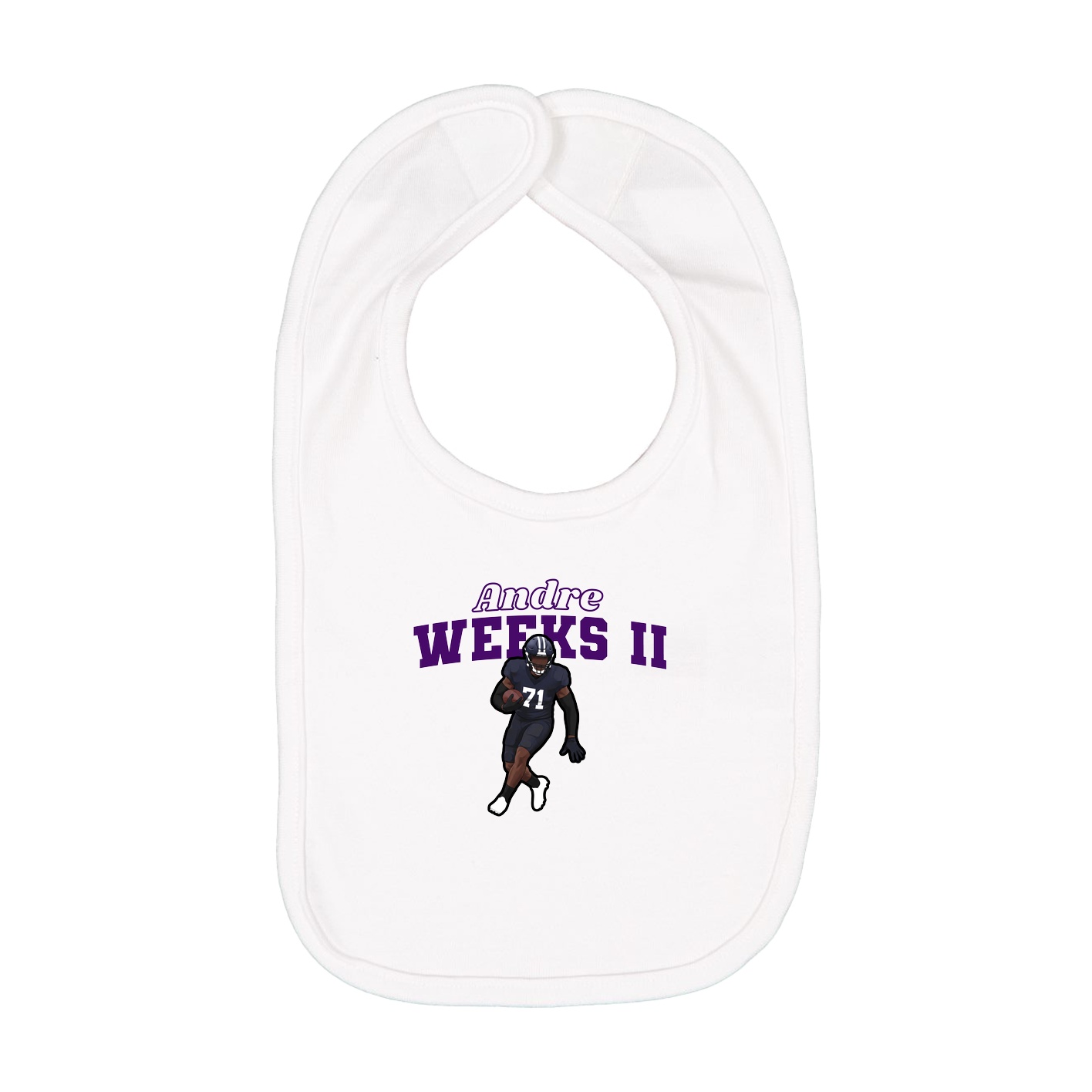 Infant Bib — Name Arch in White