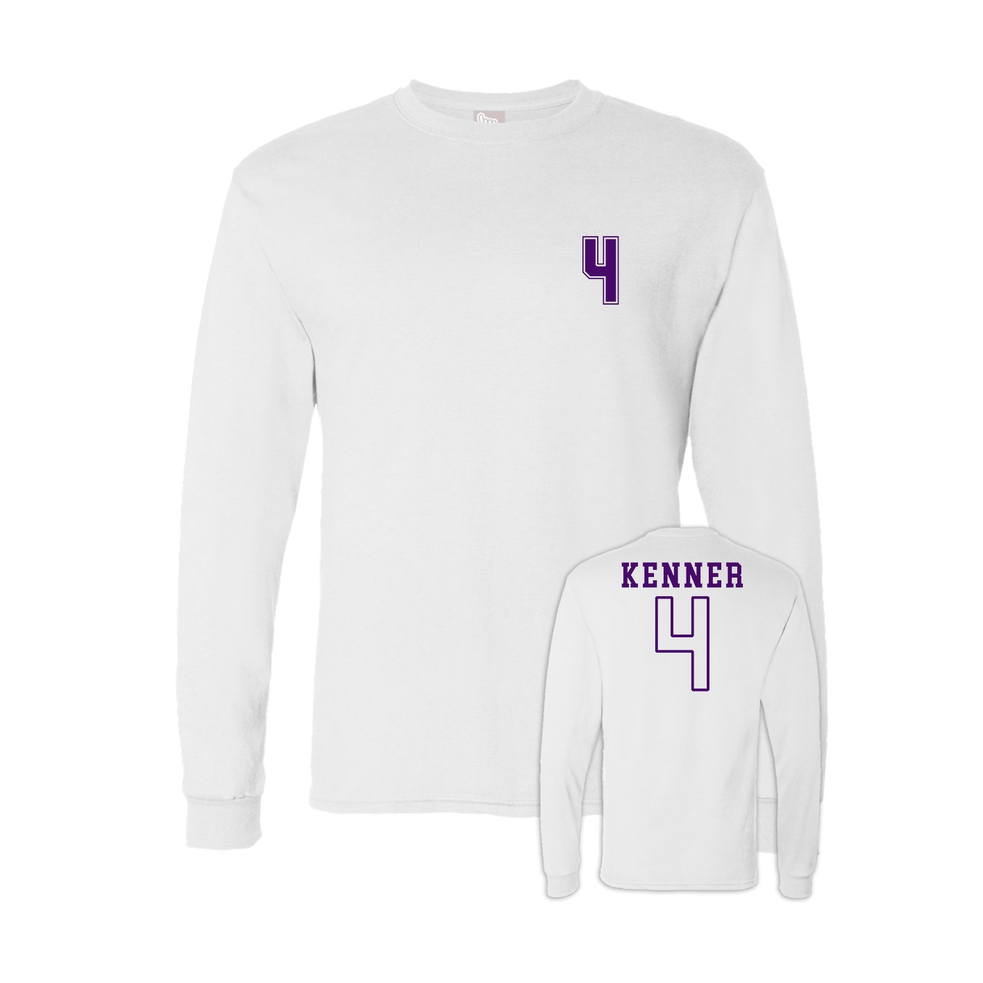 Long Sleeve Tee — Chest Back in White