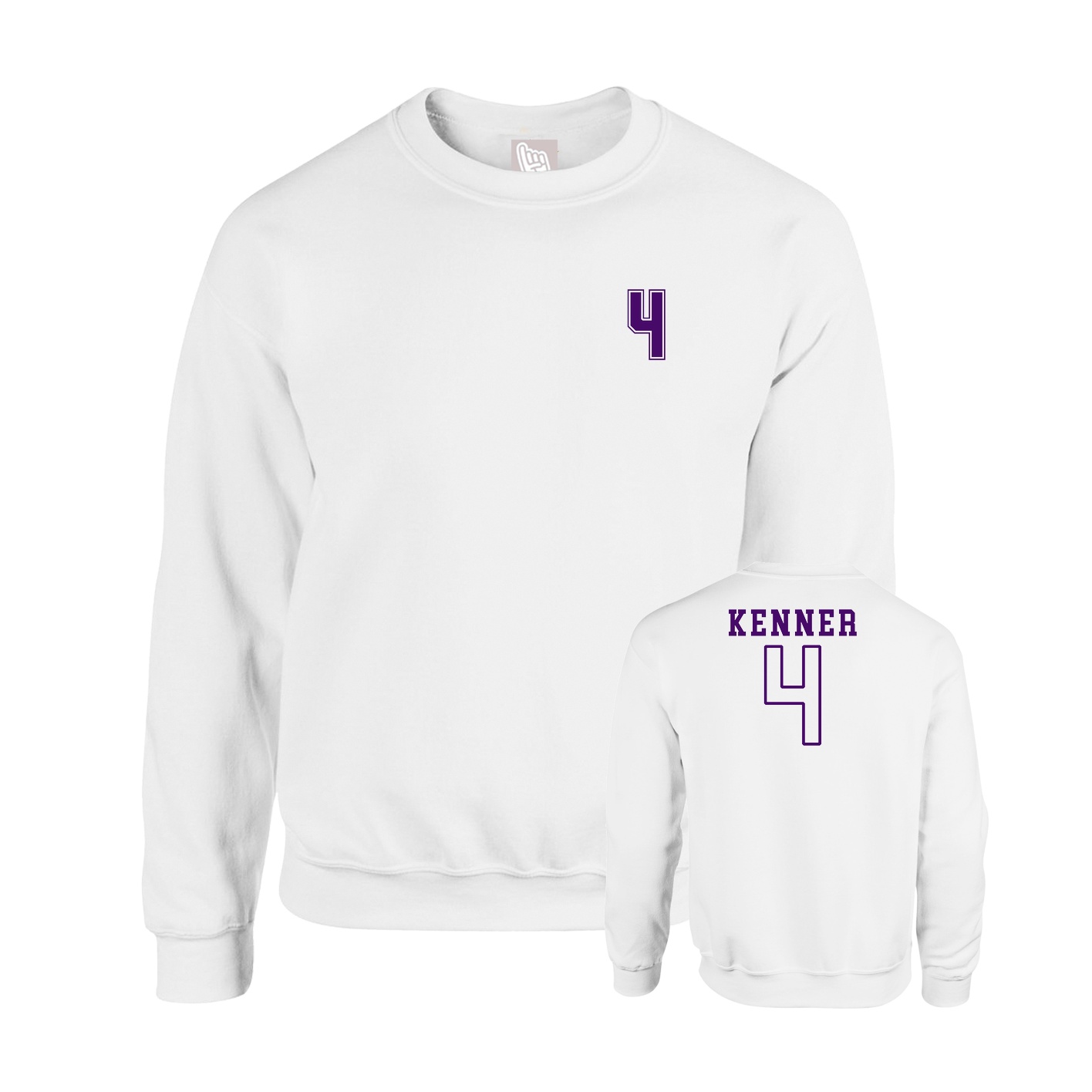 Fleece Crew — Chest Back in White