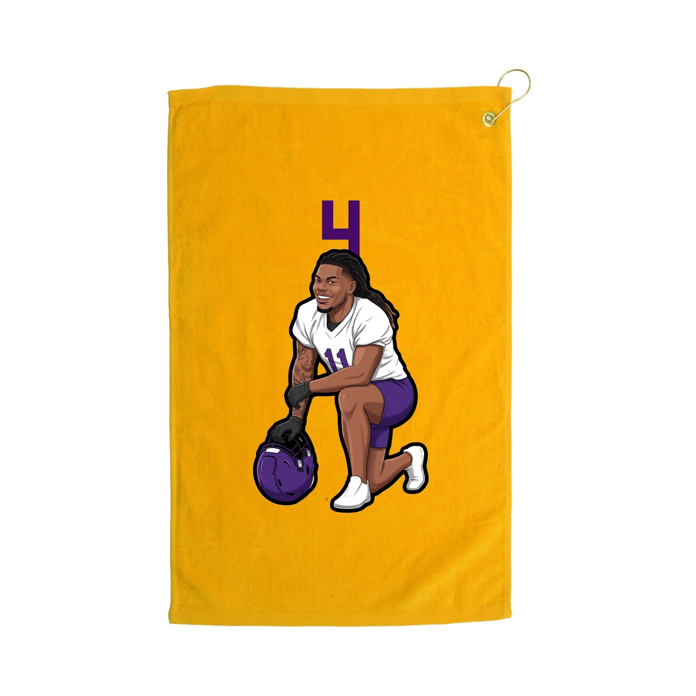 Golf Towel — Number Top in Gold