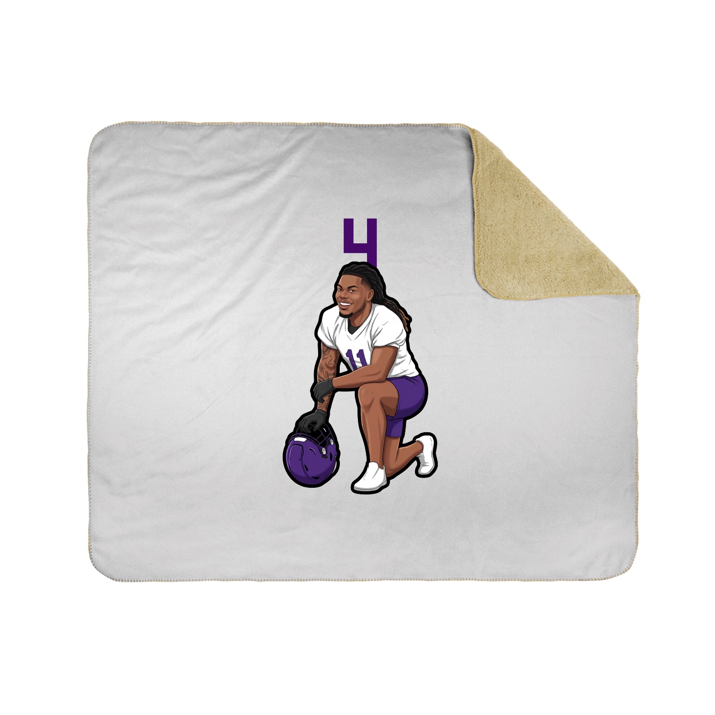 Throw Blanket — Number Top in White