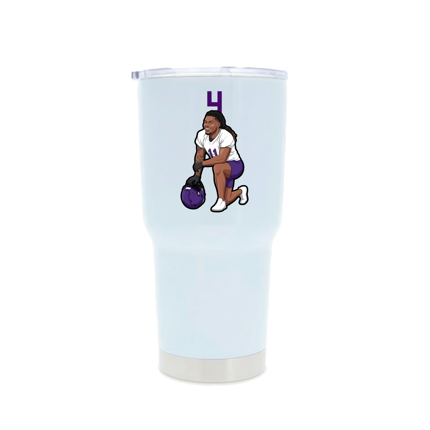 30oz Stainless Steel Tumbler — Number Top in White