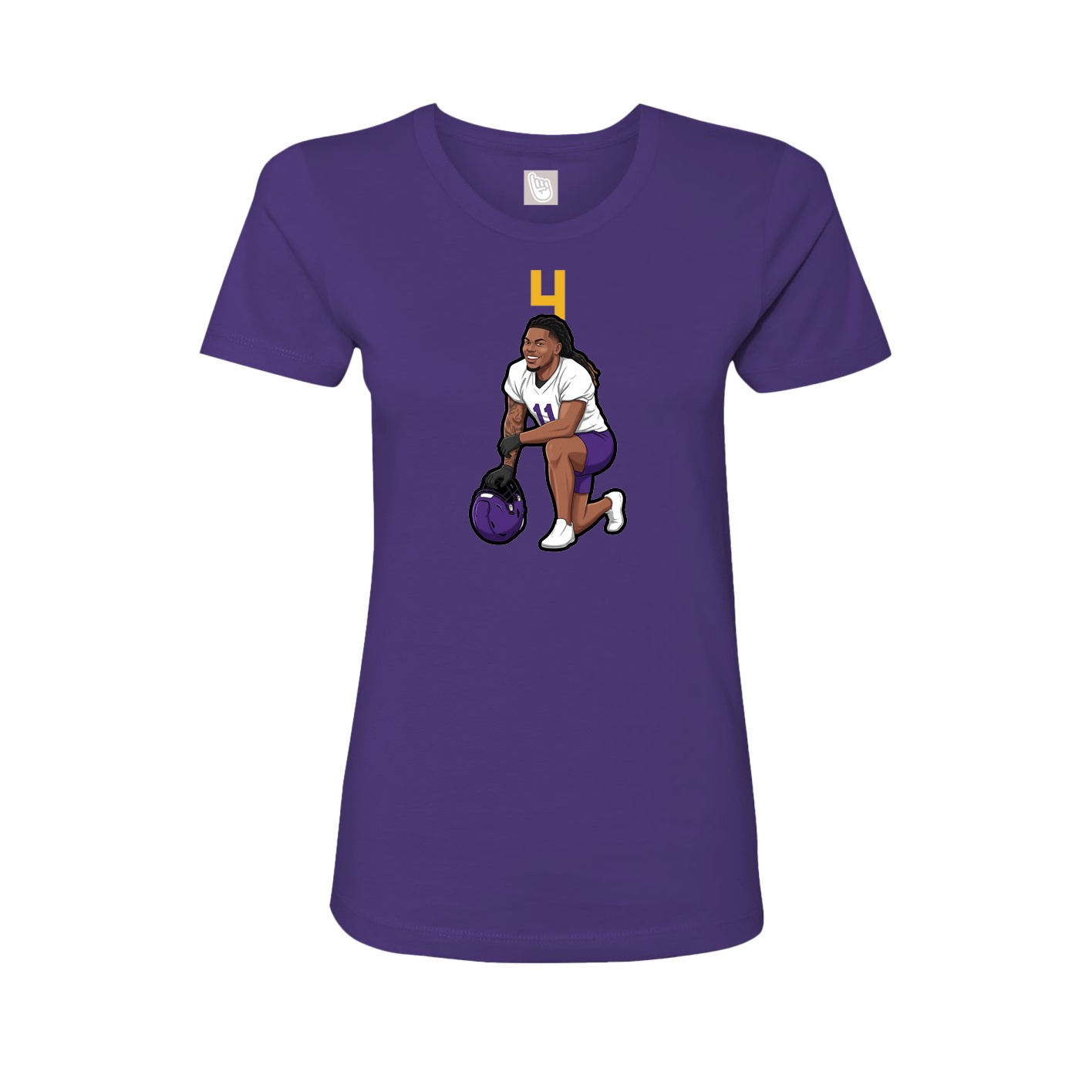 Fitted Women's Tee — Number Top in Purple
