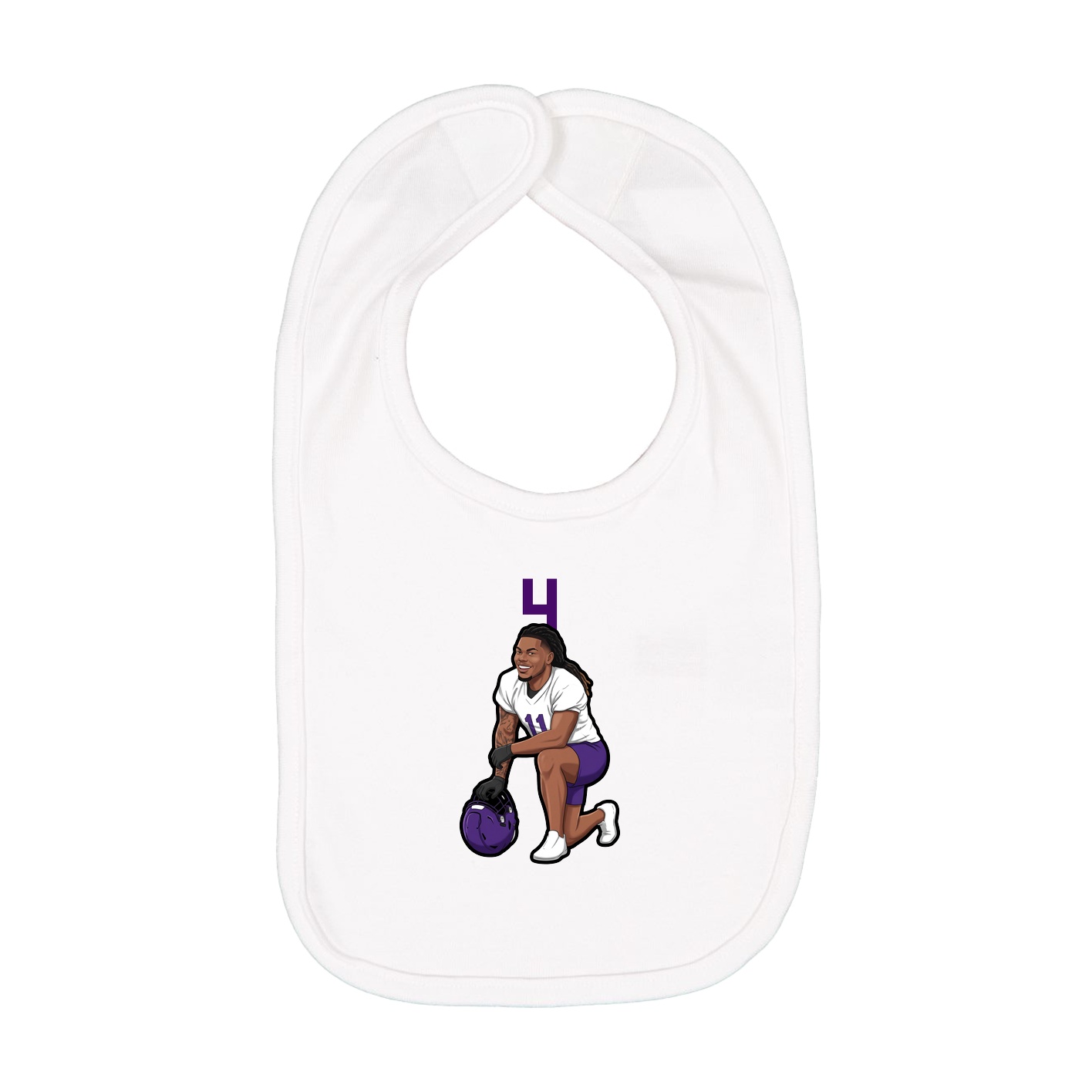 Infant Bib — Number Top in White