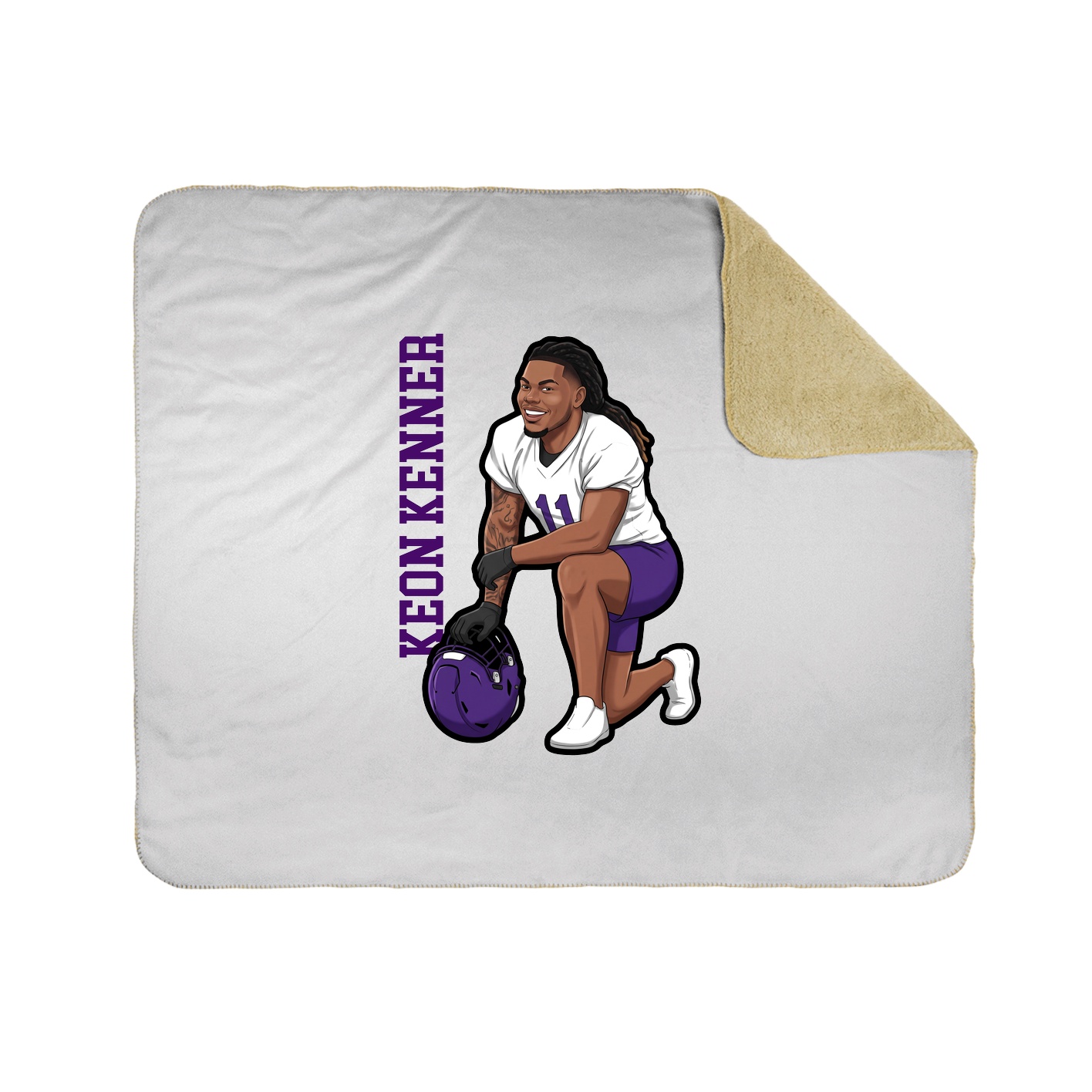 Throw Blanket — Name Vertical in White