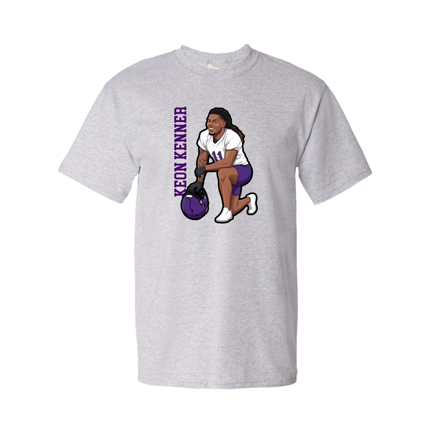 Tee — Name Vertical in Grey
