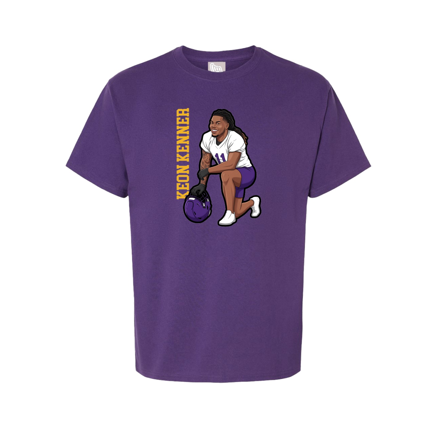 Youth Tee — Name Vertical in Purple