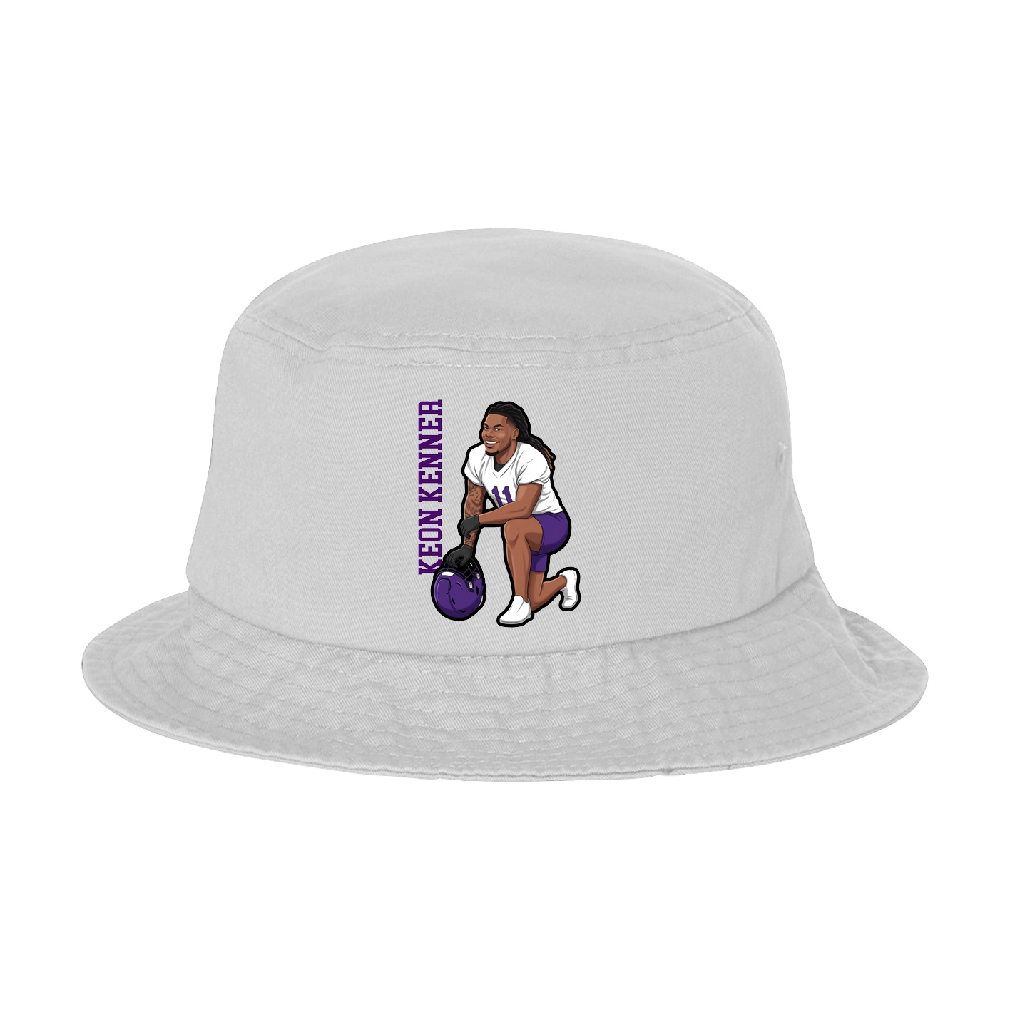 Bucket Cap — Name Vertical in White