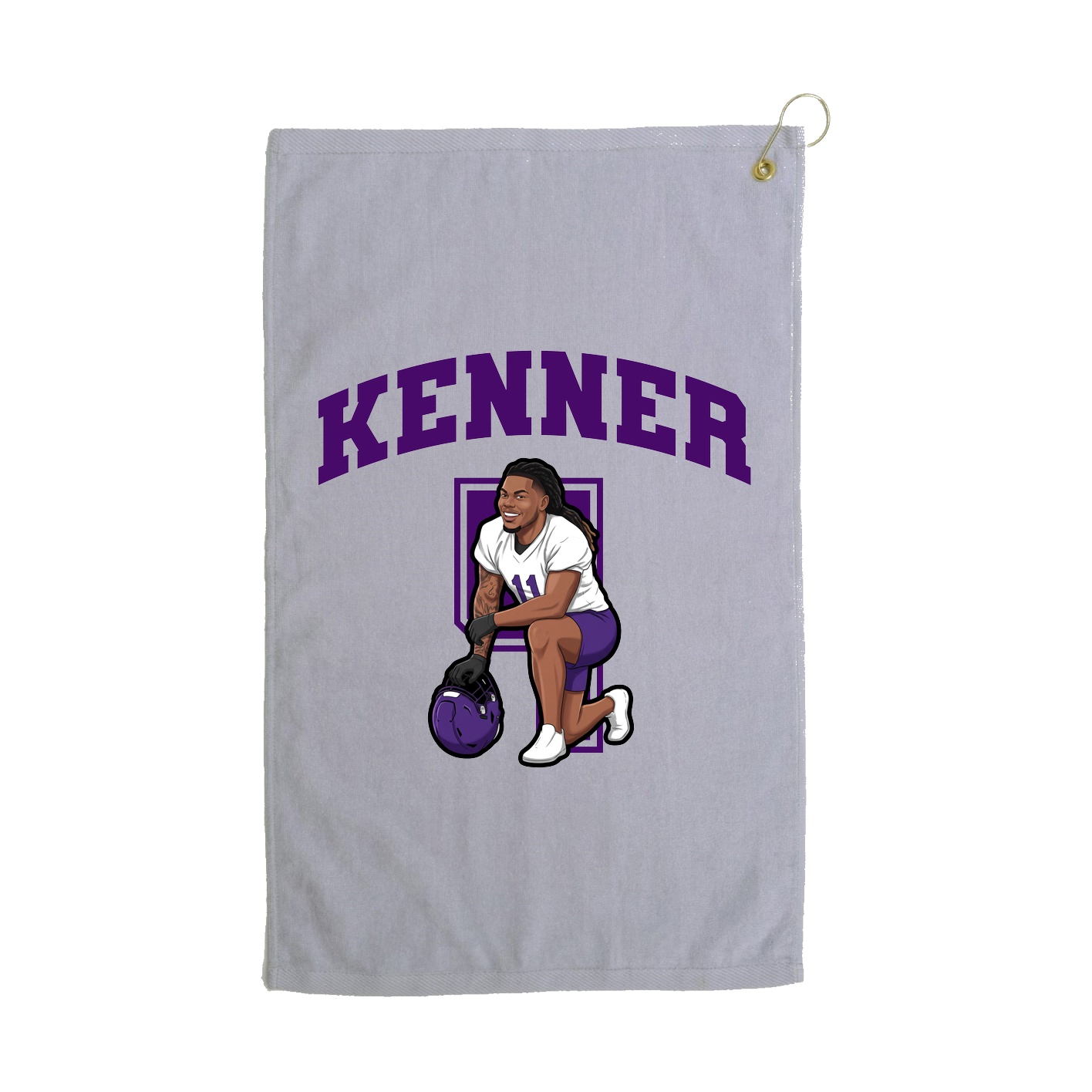 Golf Towel — Number in Grey
