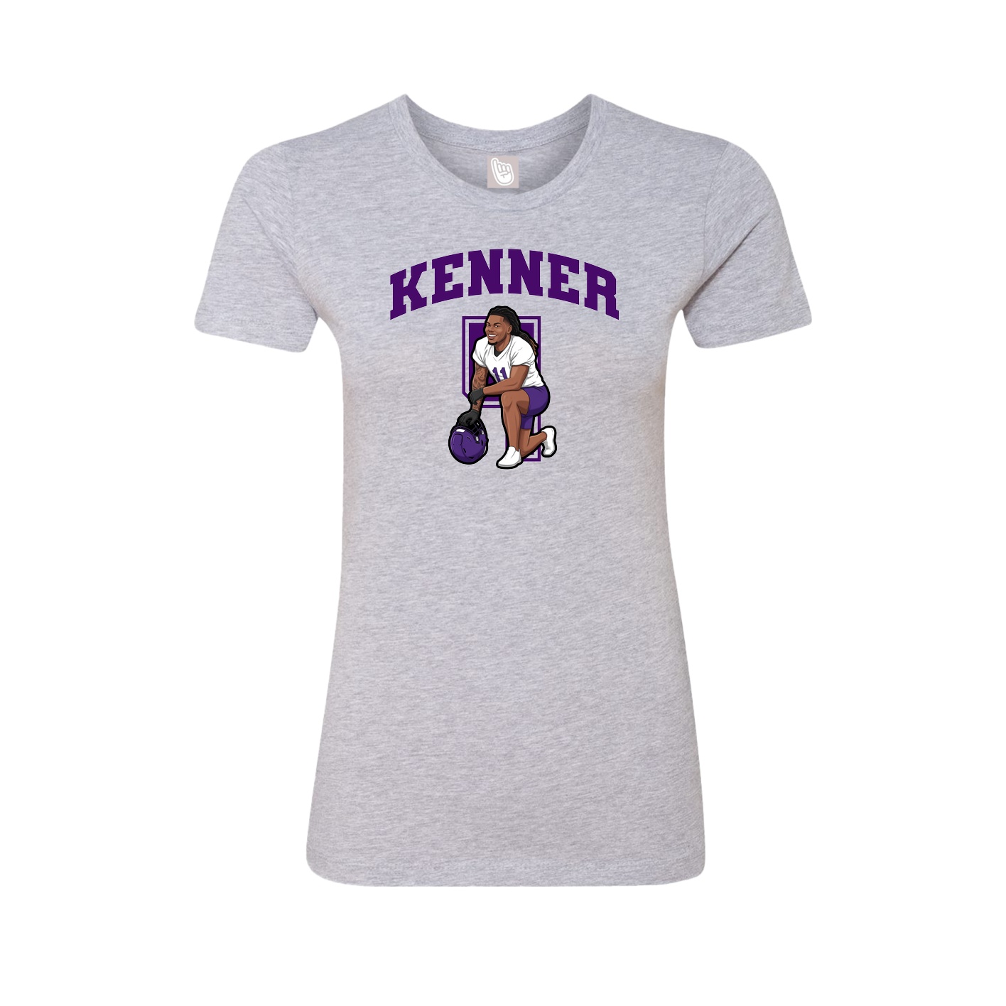 Fitted Women's Tee — Number in Grey