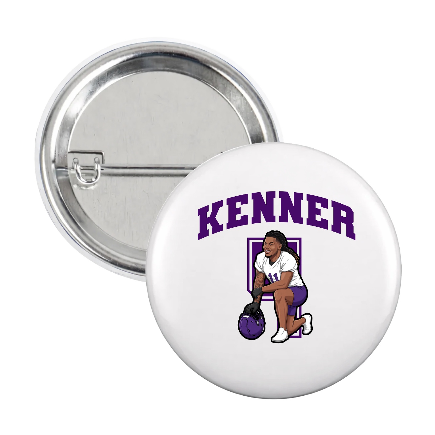 Game Day Button — Number in White