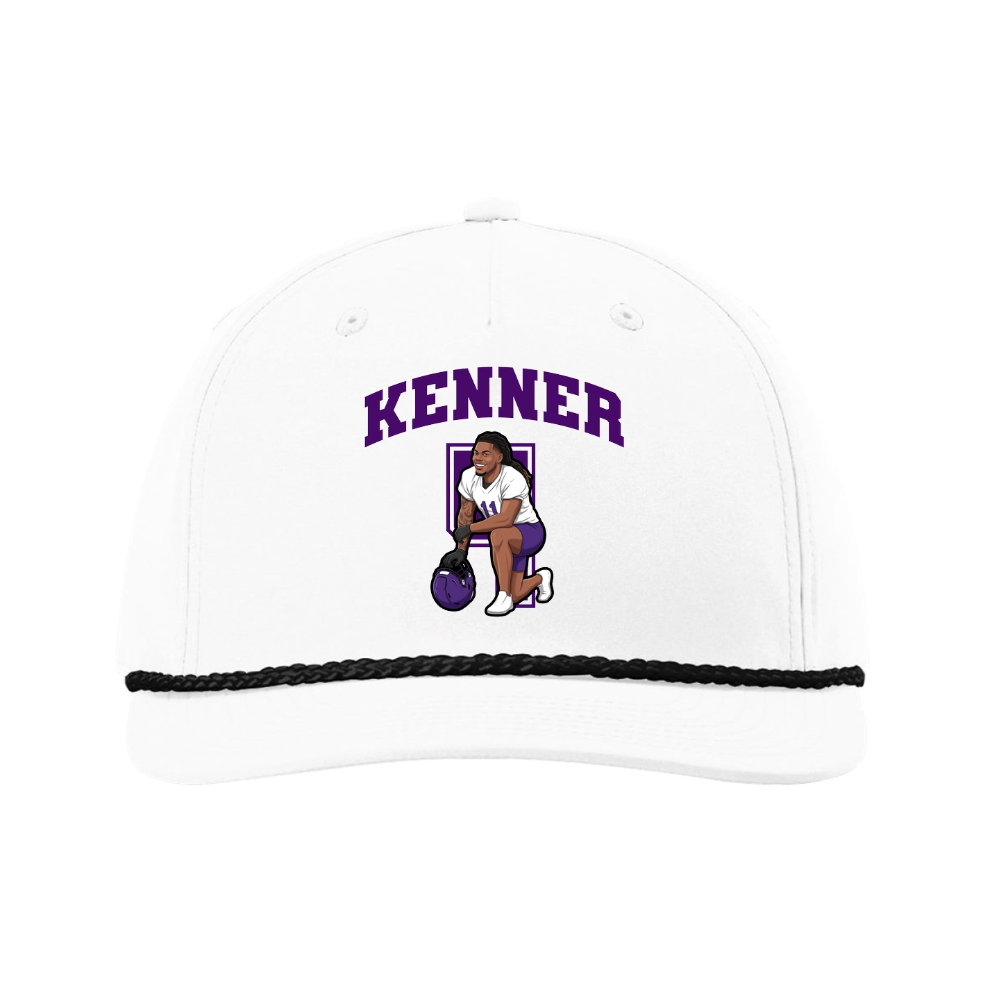 Five-Panel Classic Rope Cap — Number in White