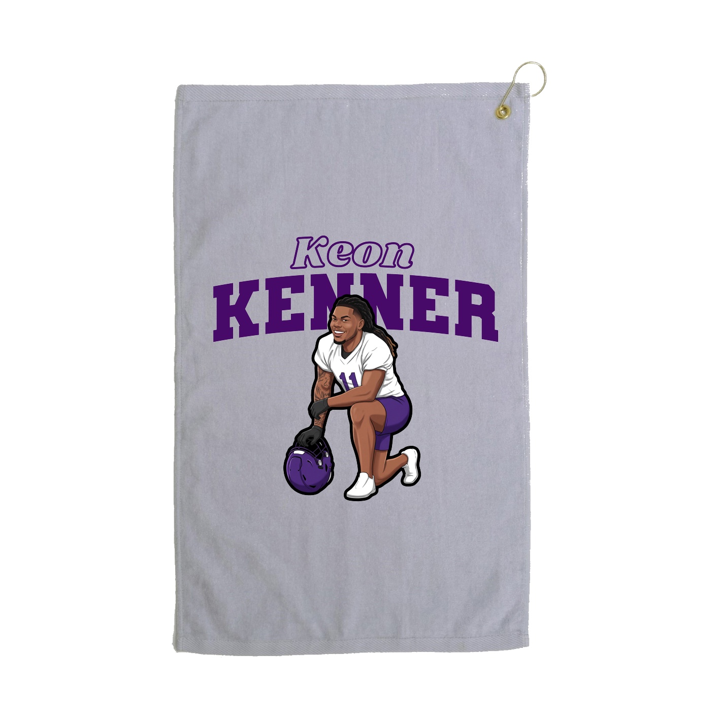 Golf Towel — Name Arch in Grey