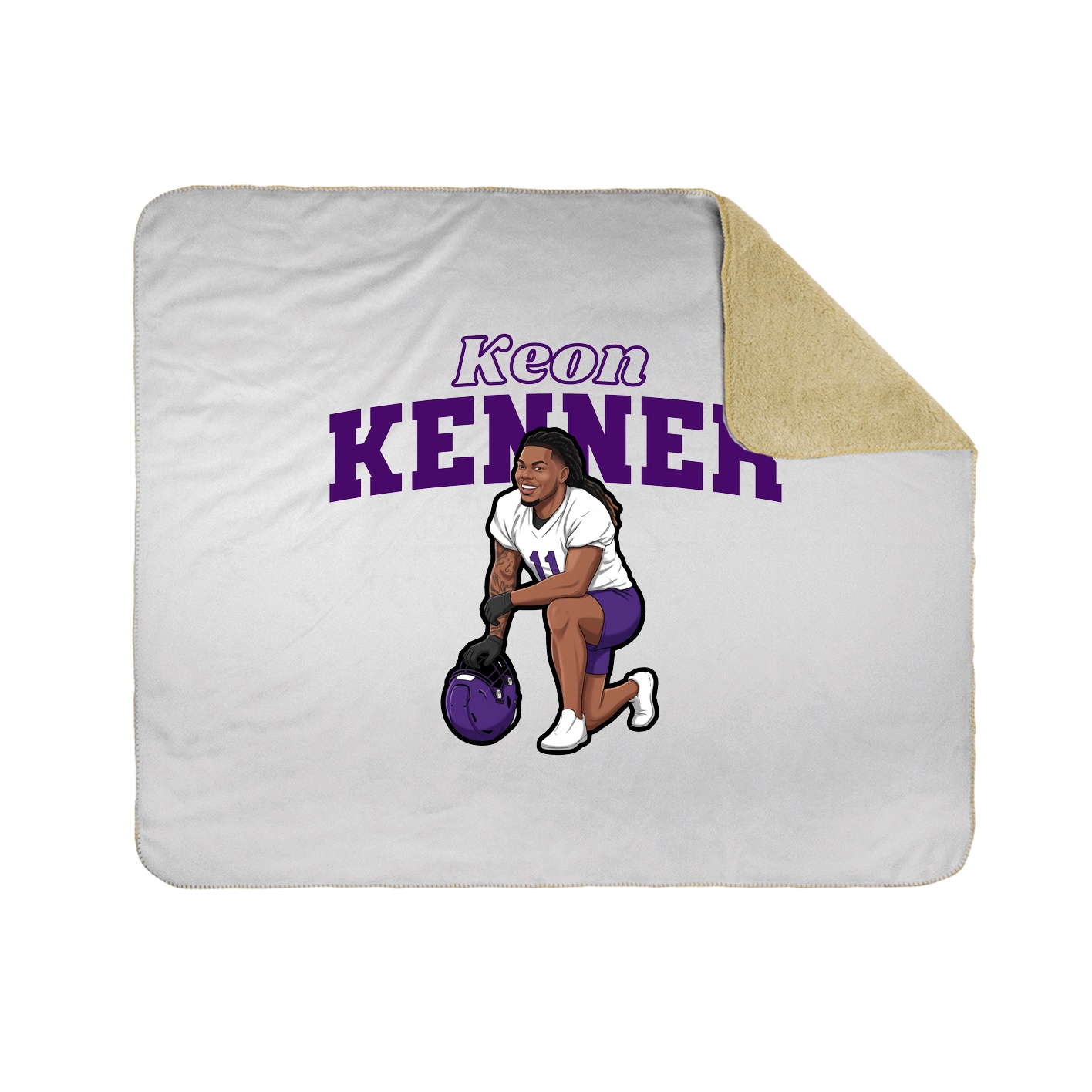 Throw Blanket — Name Arch in White