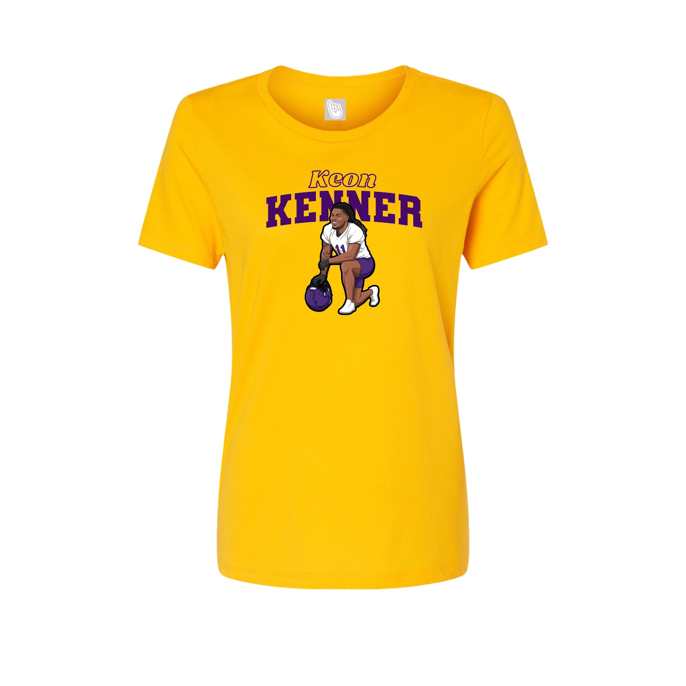 Fitted Women's Tee — Name Arch in Gold