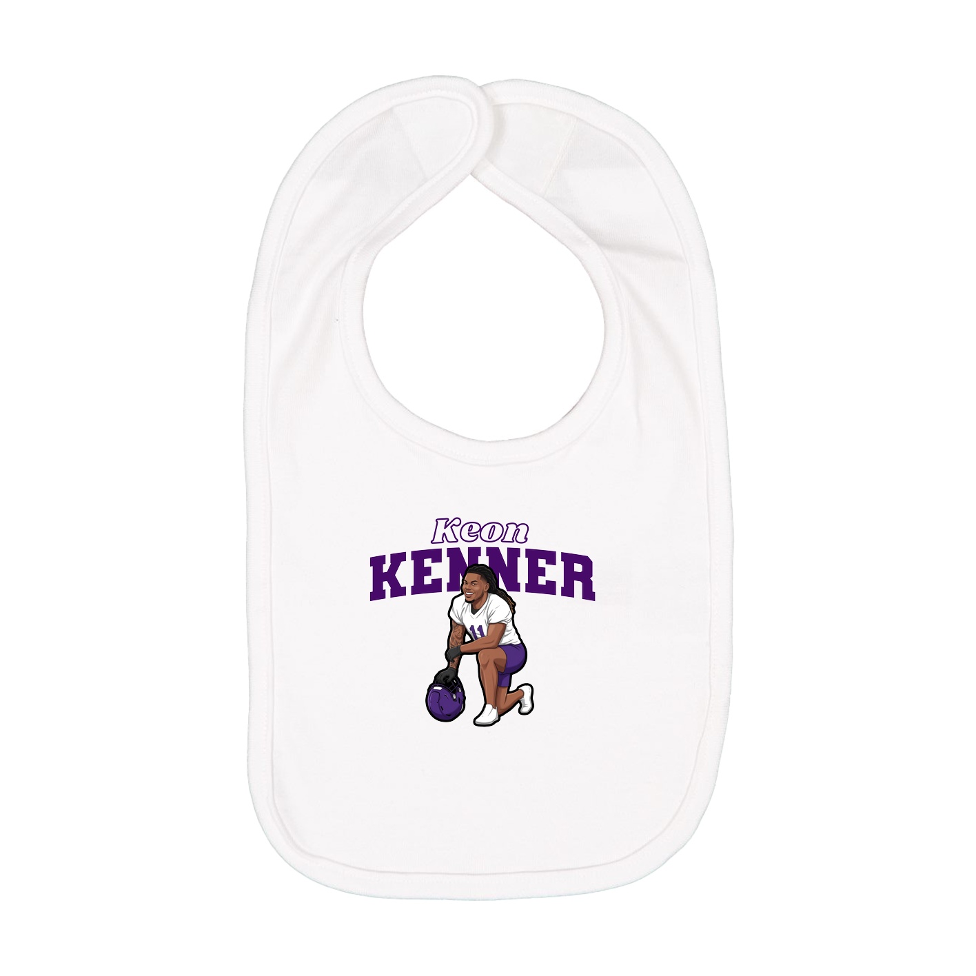 Infant Bib — Name Arch in White