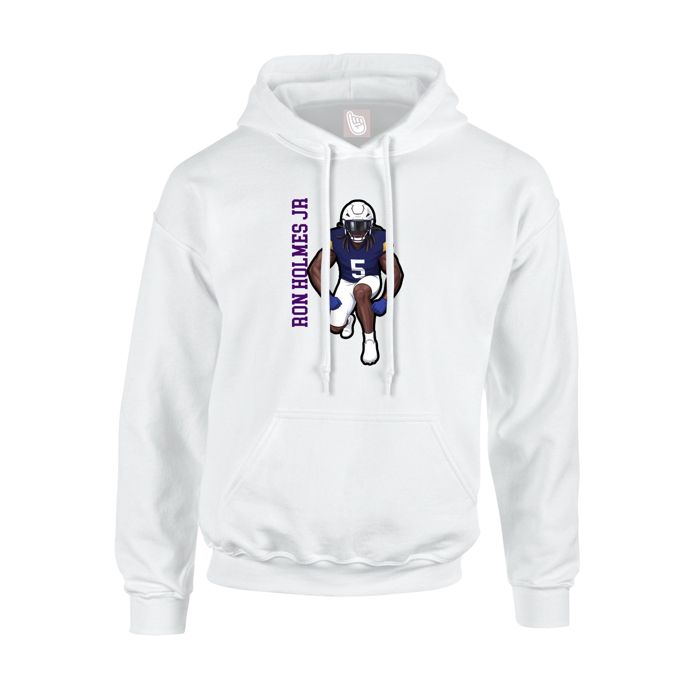 Hoodie — Name Vertical in White