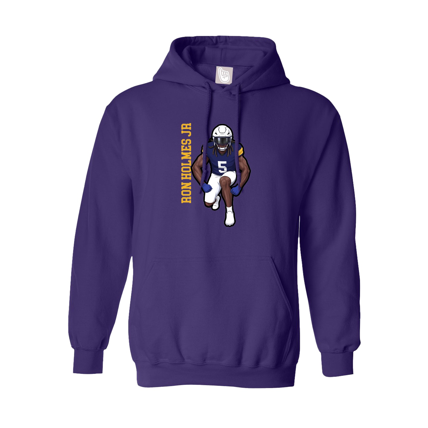 Youth Hoodie — Name Vertical in Purple