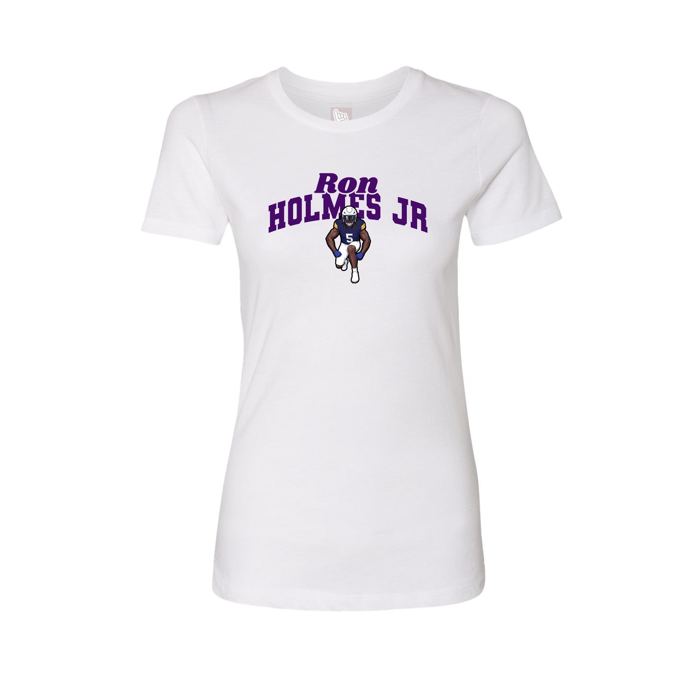 Fitted Women's Tee — Signature Arch in White