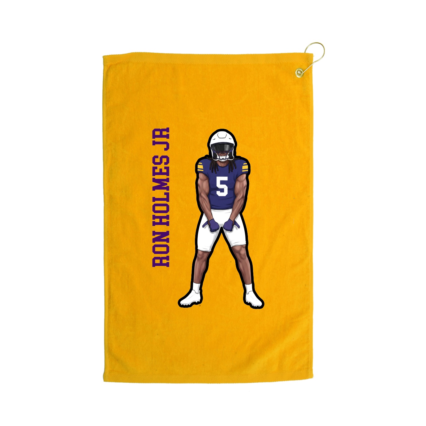 Golf Towel — Name Vertical in Gold
