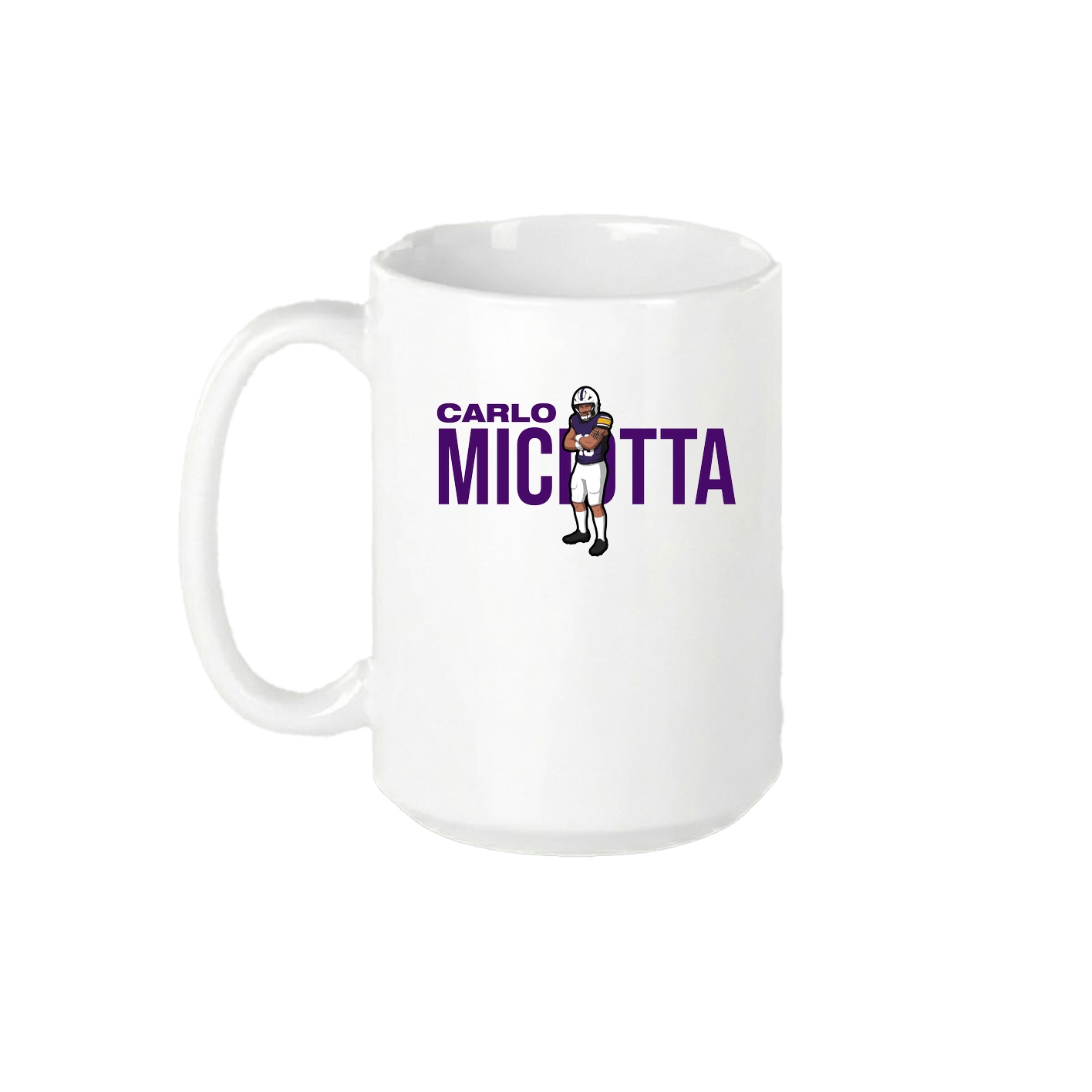 15oz Coffee Mug — Player Name in White