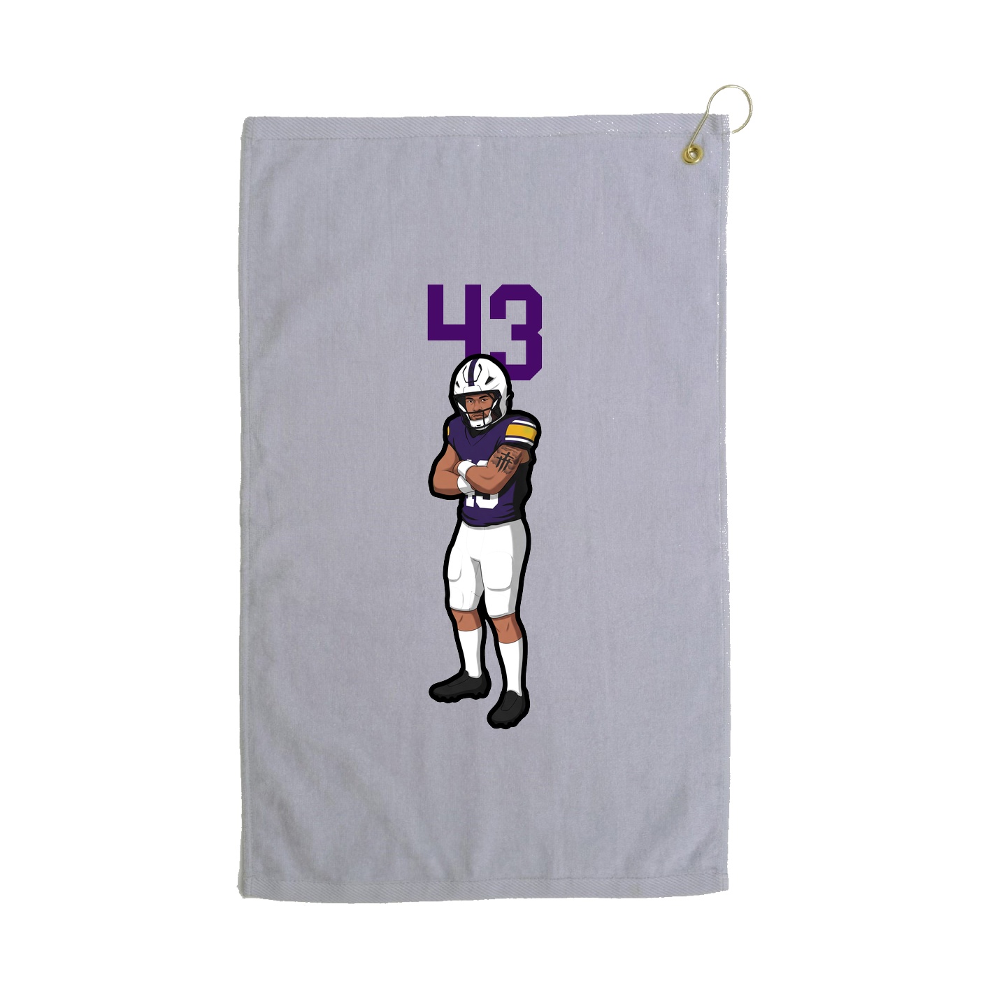 Golf Towel — Number Top in Grey