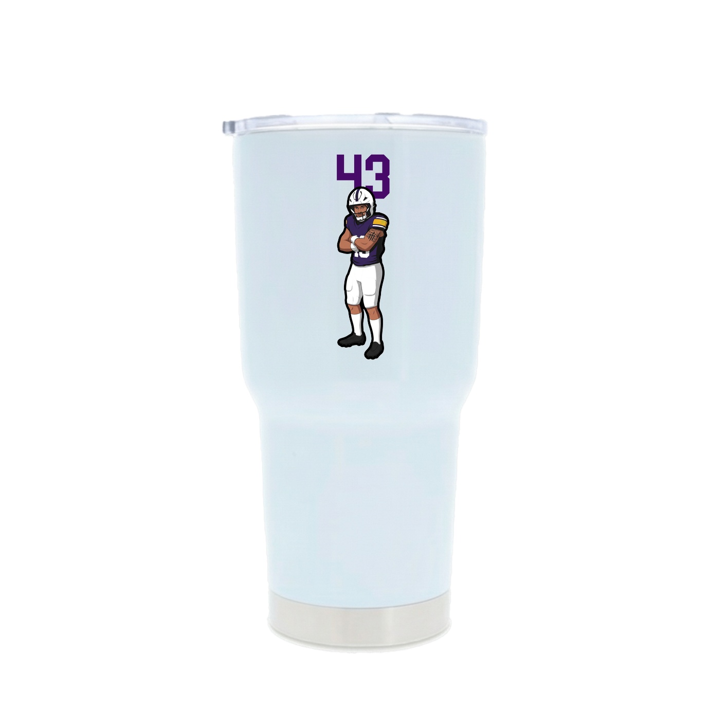 30oz Stainless Steel Tumbler — Number Top in White