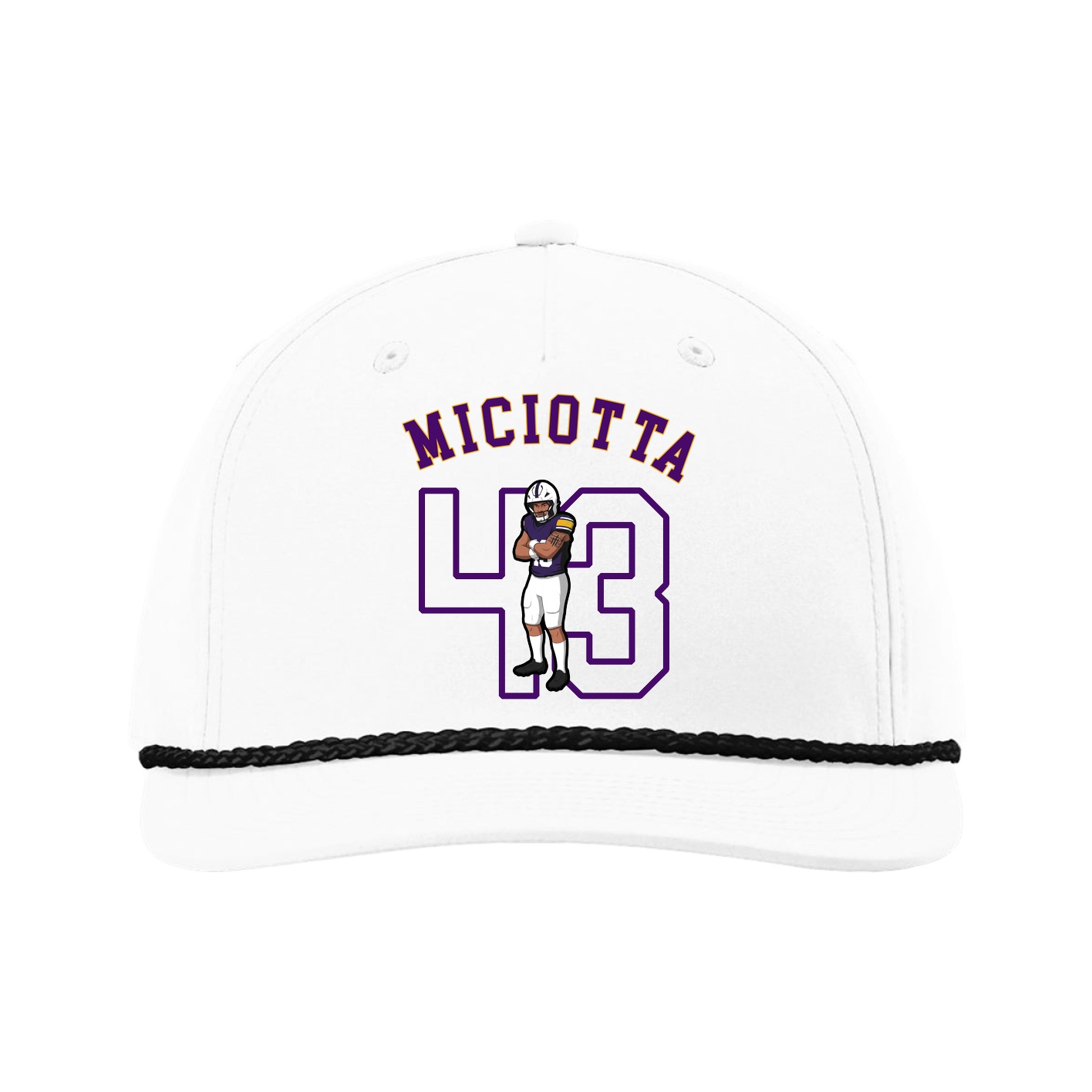 Five-Panel Classic Rope Cap — Shirsey Arch in White