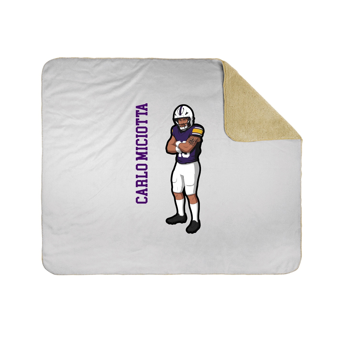 Throw Blanket — Name Vertical in White