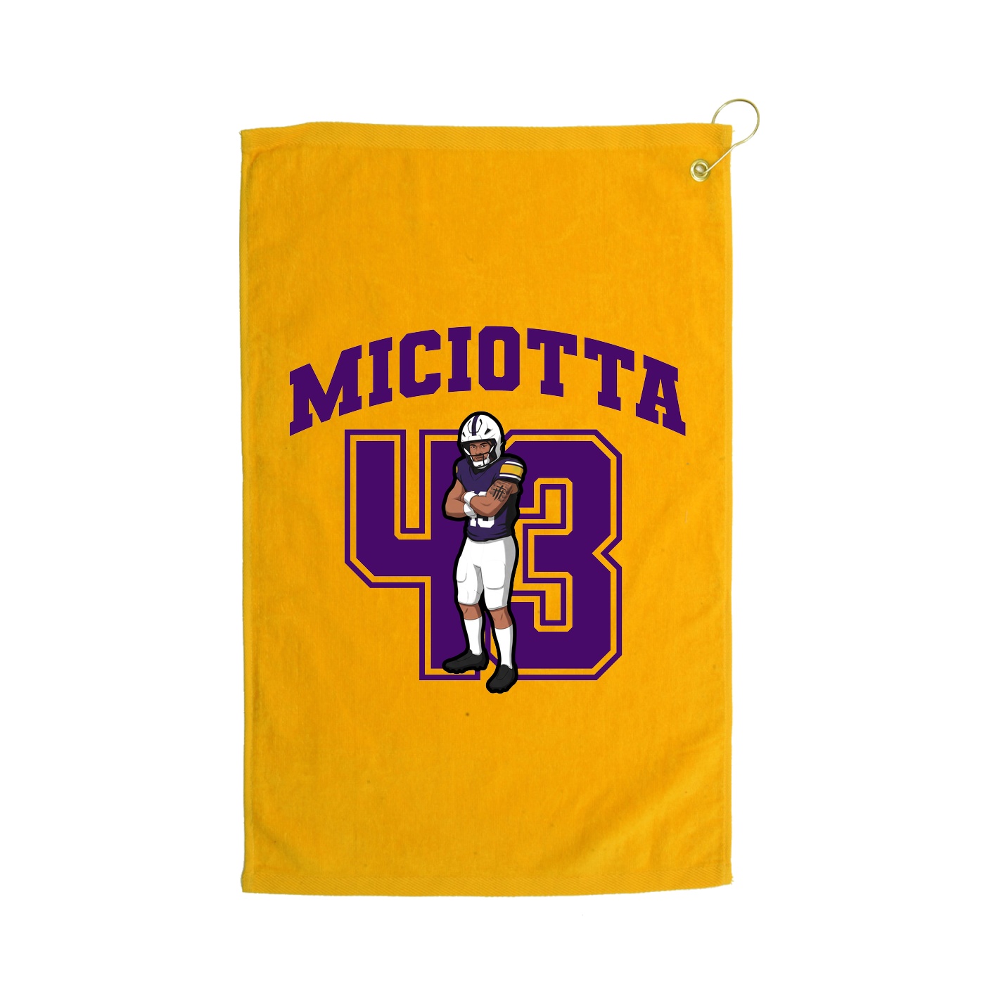 Golf Towel — Number in Gold