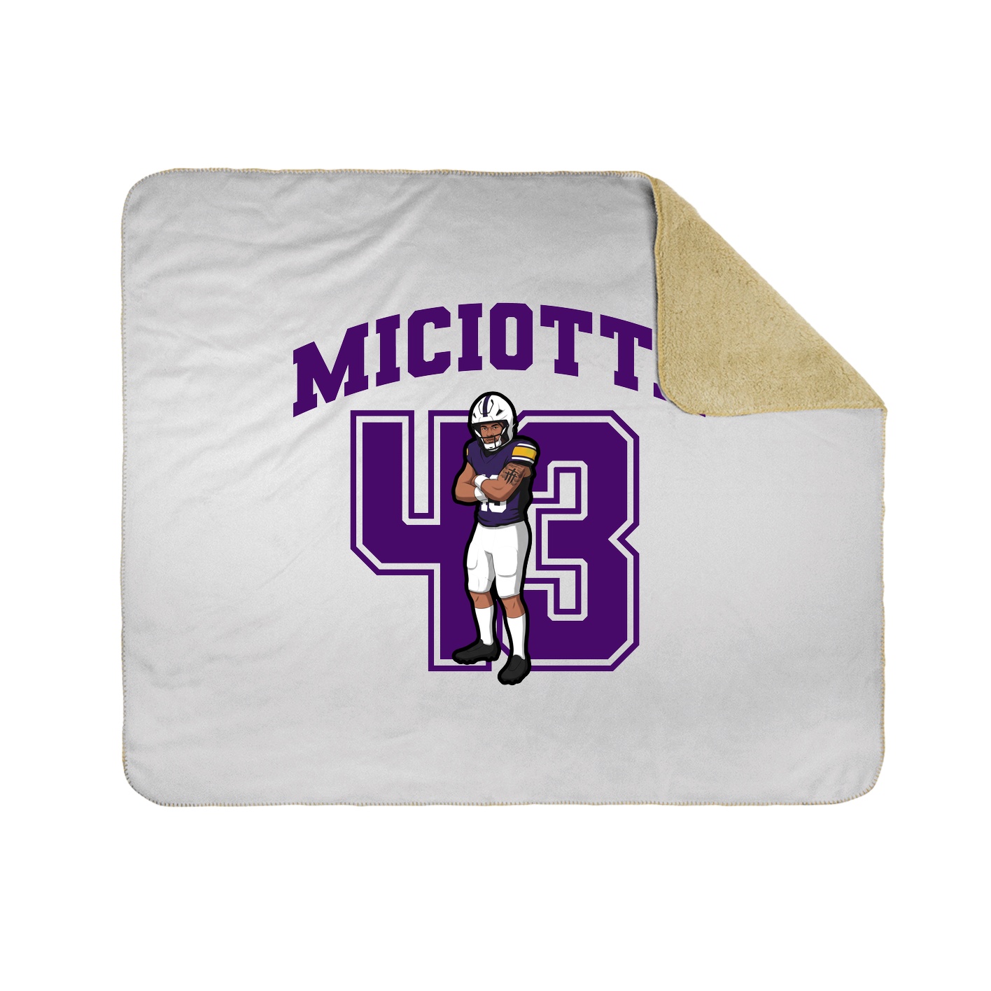 Throw Blanket — Number in White