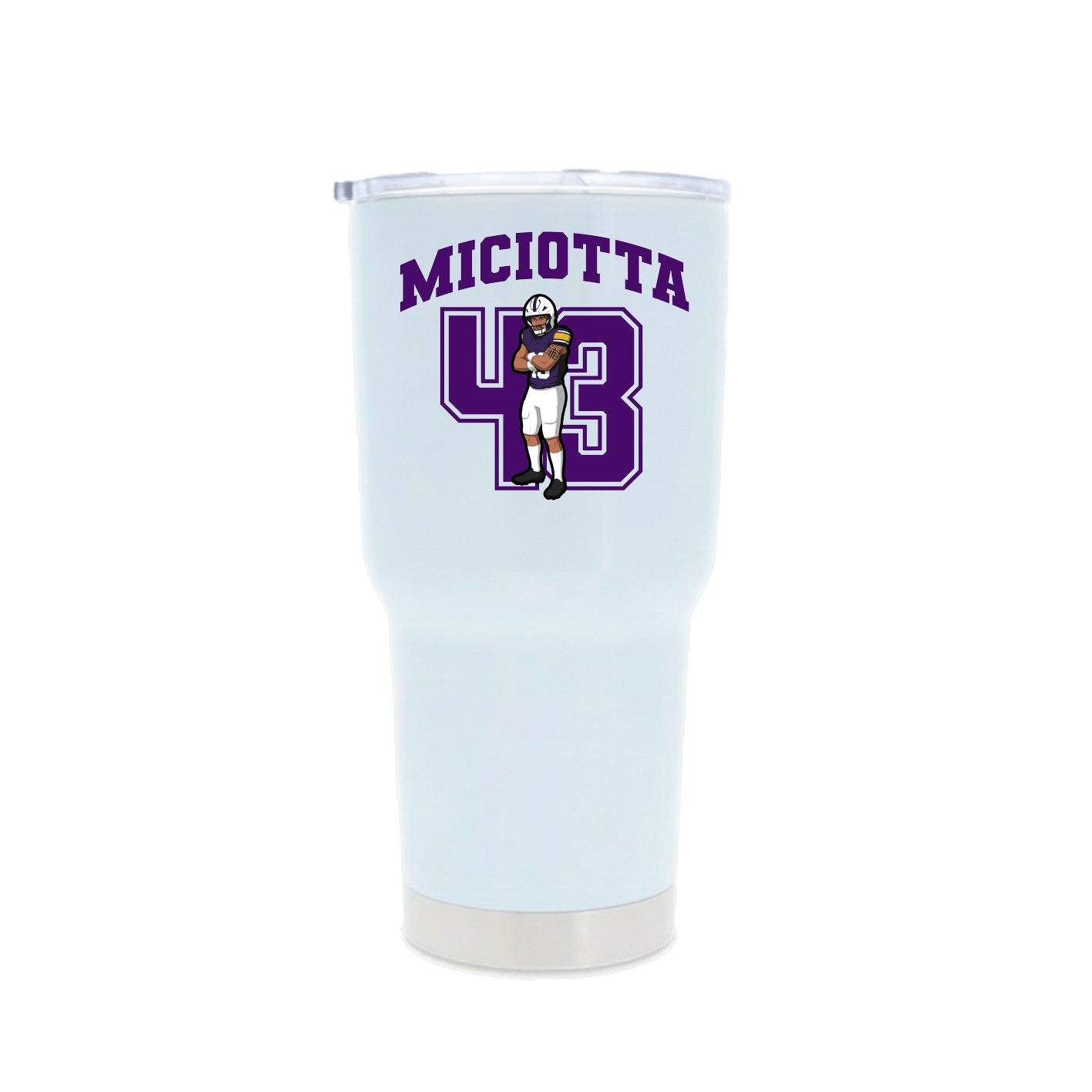 30oz Stainless Steel Tumbler — Number in White